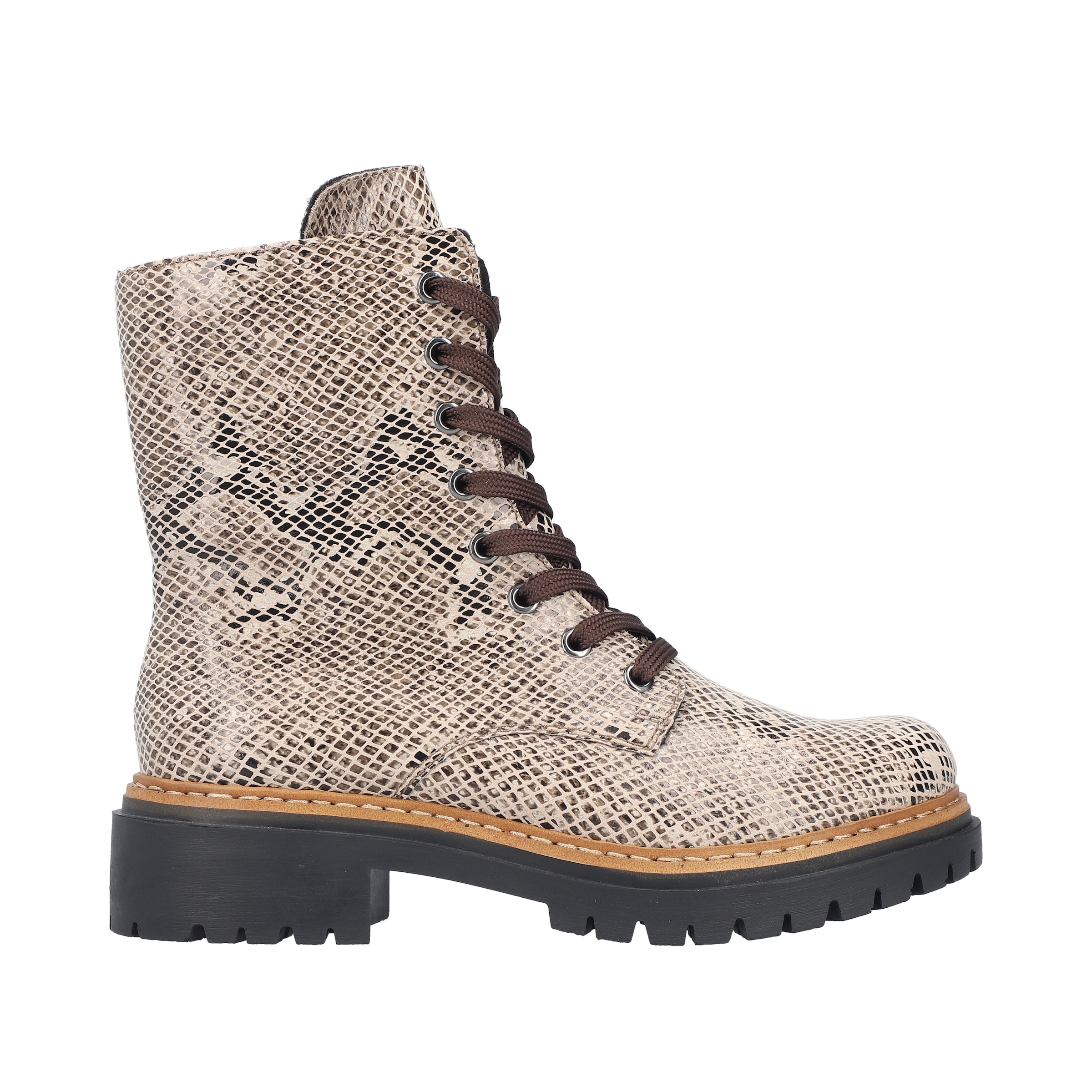 Rieker Schnürboots  Schnürstiefelette, Profilsohle, in veganer Verarbeitung