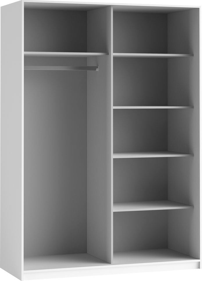 Home affaire Schwebetürenschrank »Beta Schiebetürenschrank Kleiderschrank Wäscheschrank« mit Spiegel, INKLUSIVE kompletter Innenausstattung, Metallgriffe