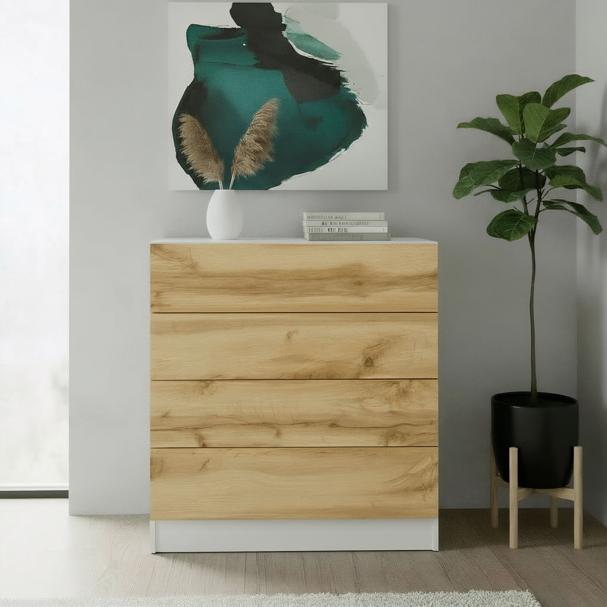 borchardt Möbel Kommode »Vaasa, Breite 76cm, Höhe 79cm, grifflos«