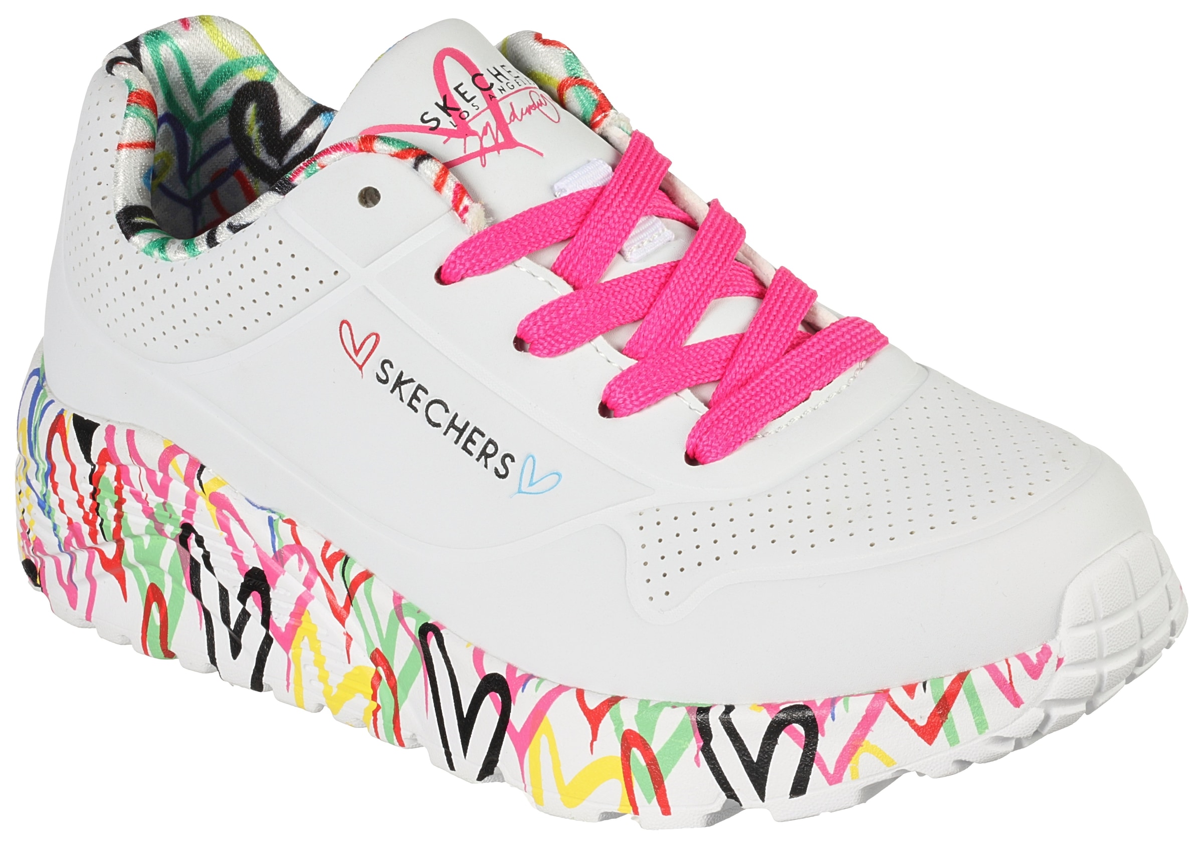 Skechers Sneaker »UNO LITE-LOVELY LUV«, Schnürschuh mit bedruckter Sohle, Größenschablone zum Download