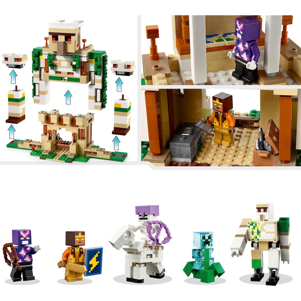 LEGO® Konstruktionsspielsteine »Die Eisengolem-Festung (21250), LEGO® Minecraft«, (868 St.), Made in Europe