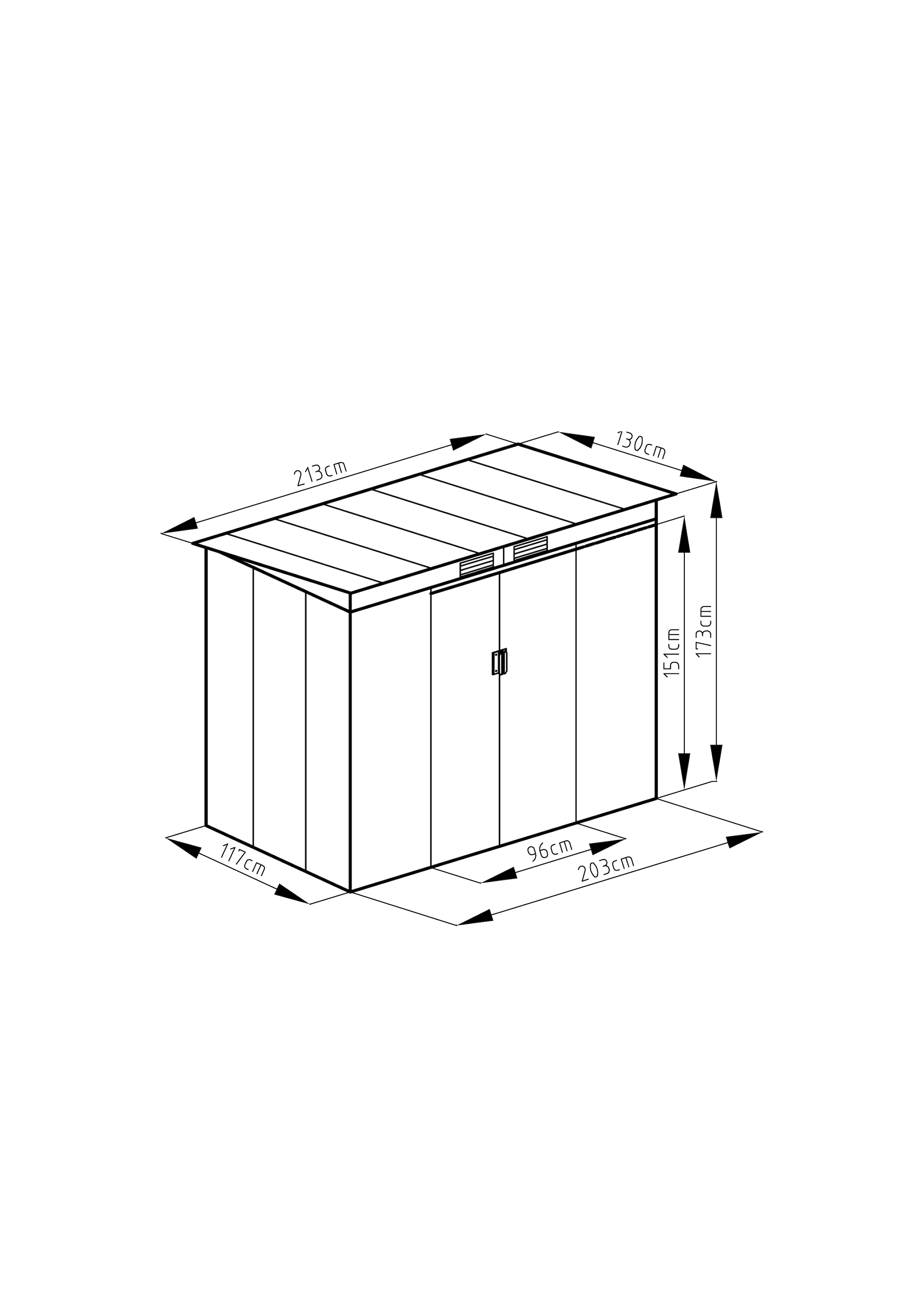 KONIFERA Gerätehaus »Gartenhaus "Max" aus langlebigem Metall« inklusive Fundamentrahmen