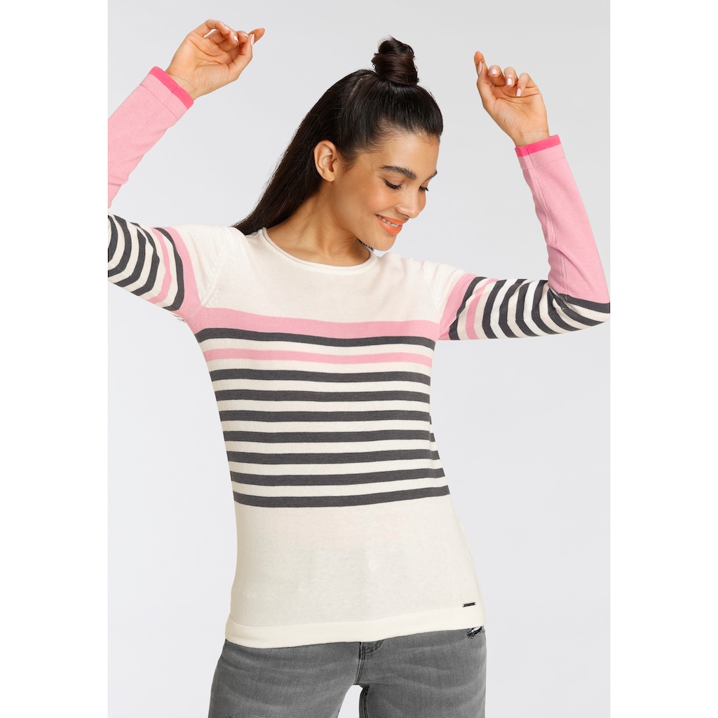 KangaROOS Streifenpullover, im trendigen Colourblocking-Streifen-Mix - NEUE KOLLEKTION
