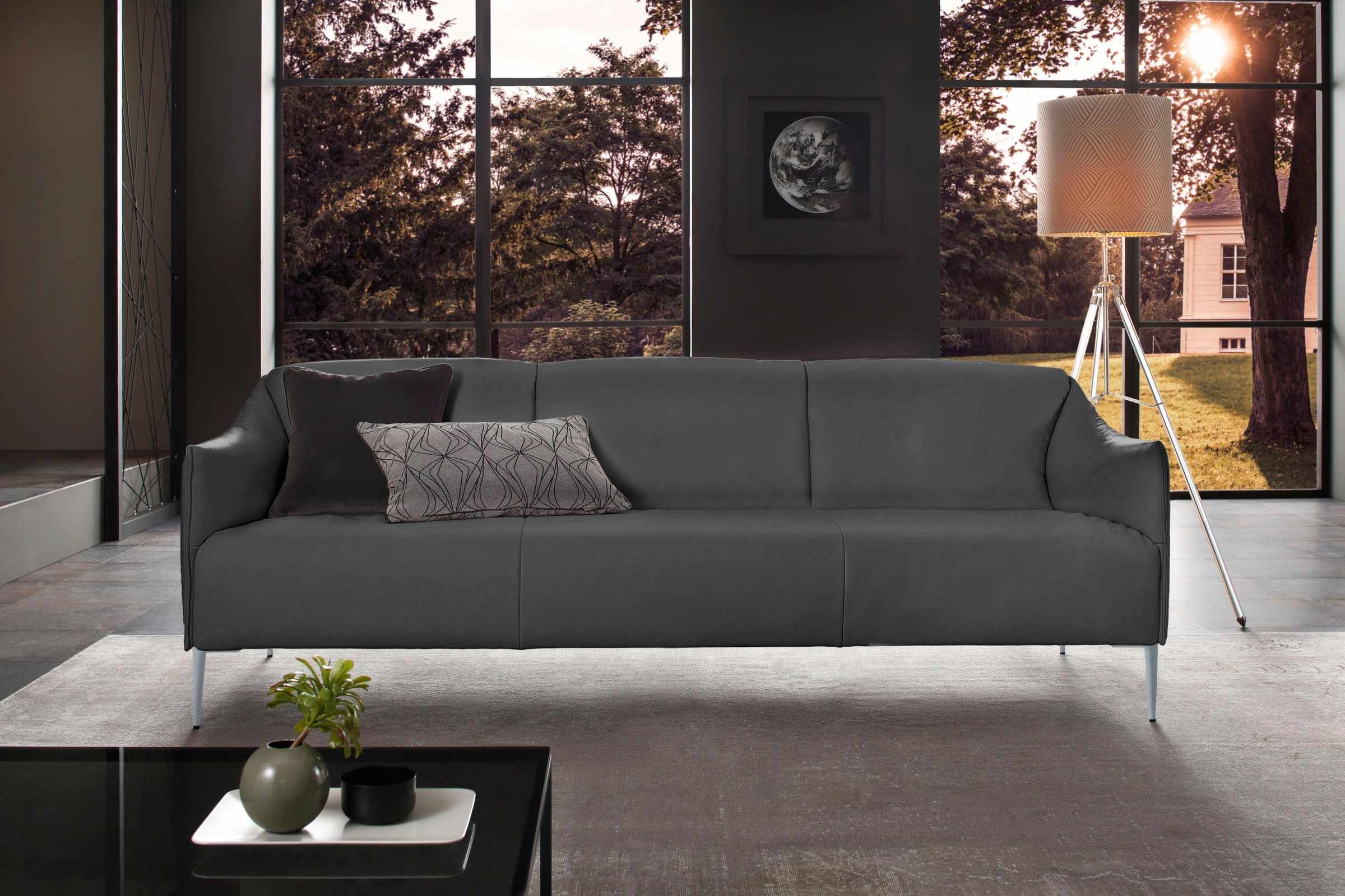 W.SCHILLIG 3-Sitzer »sally«, mit Metallfüßen in Silber matt, Breite 224 cm