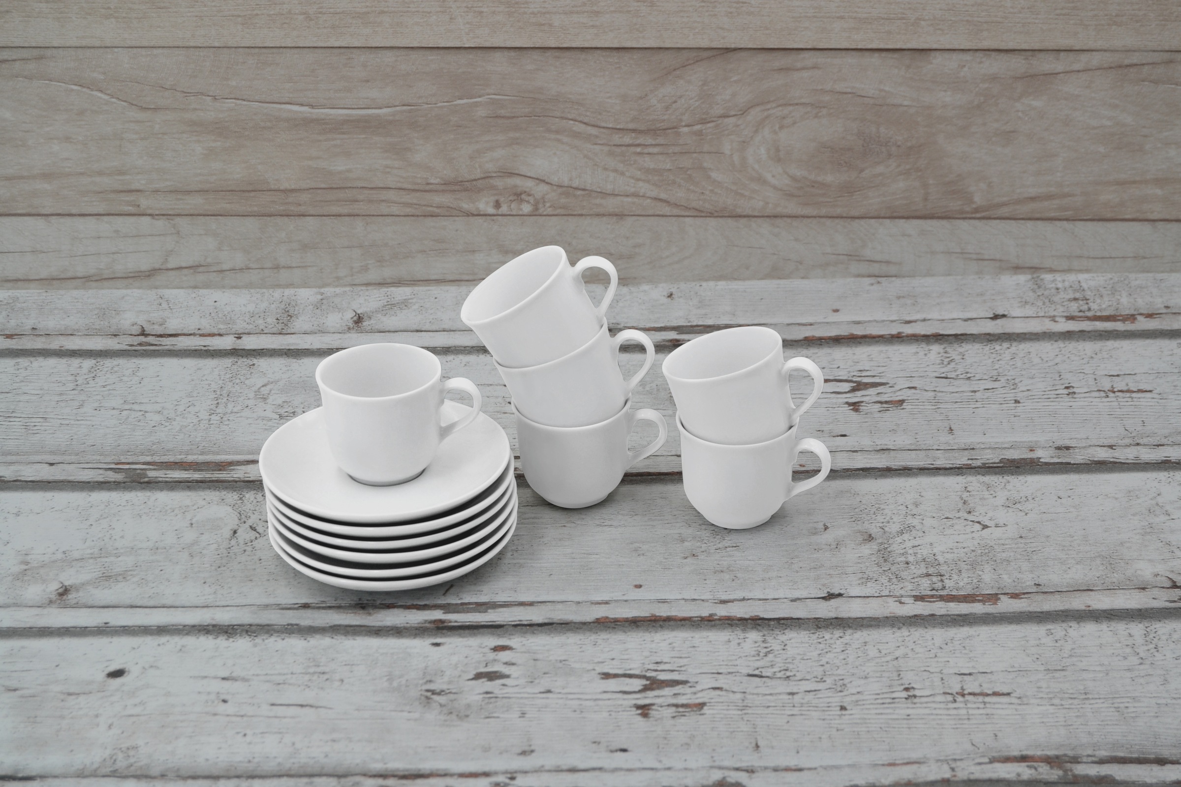 Retsch Arzberg Espressotasse »Bianca« 6 Tassen, 6 Untertassen