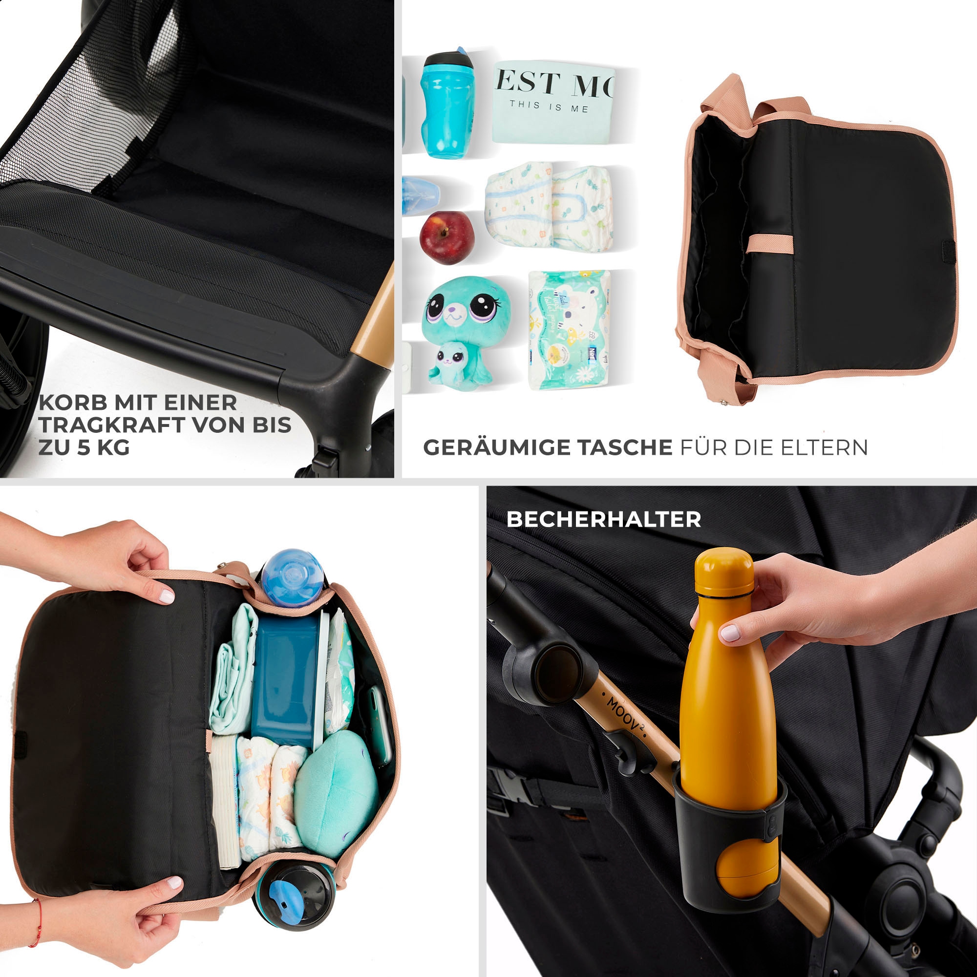 Kinderkraft Kombi-Kinderwagen »MOOV 2 4in1 EVA« 27 kg mit EVA-Rädern