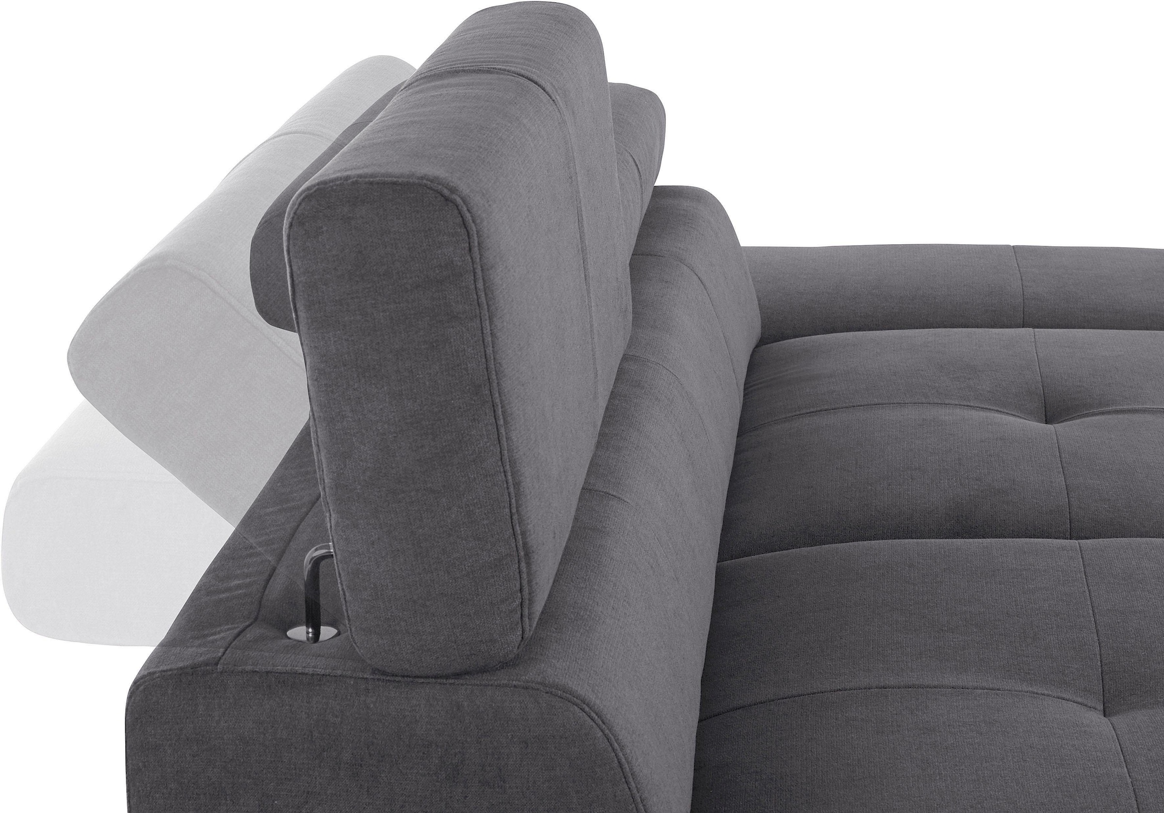 COTTA Polstergarnitur »Enterprise«, (Set), Set: bestehend aus 2,5-Sitzer und Hocker, Kopf- und Armteilverstellung