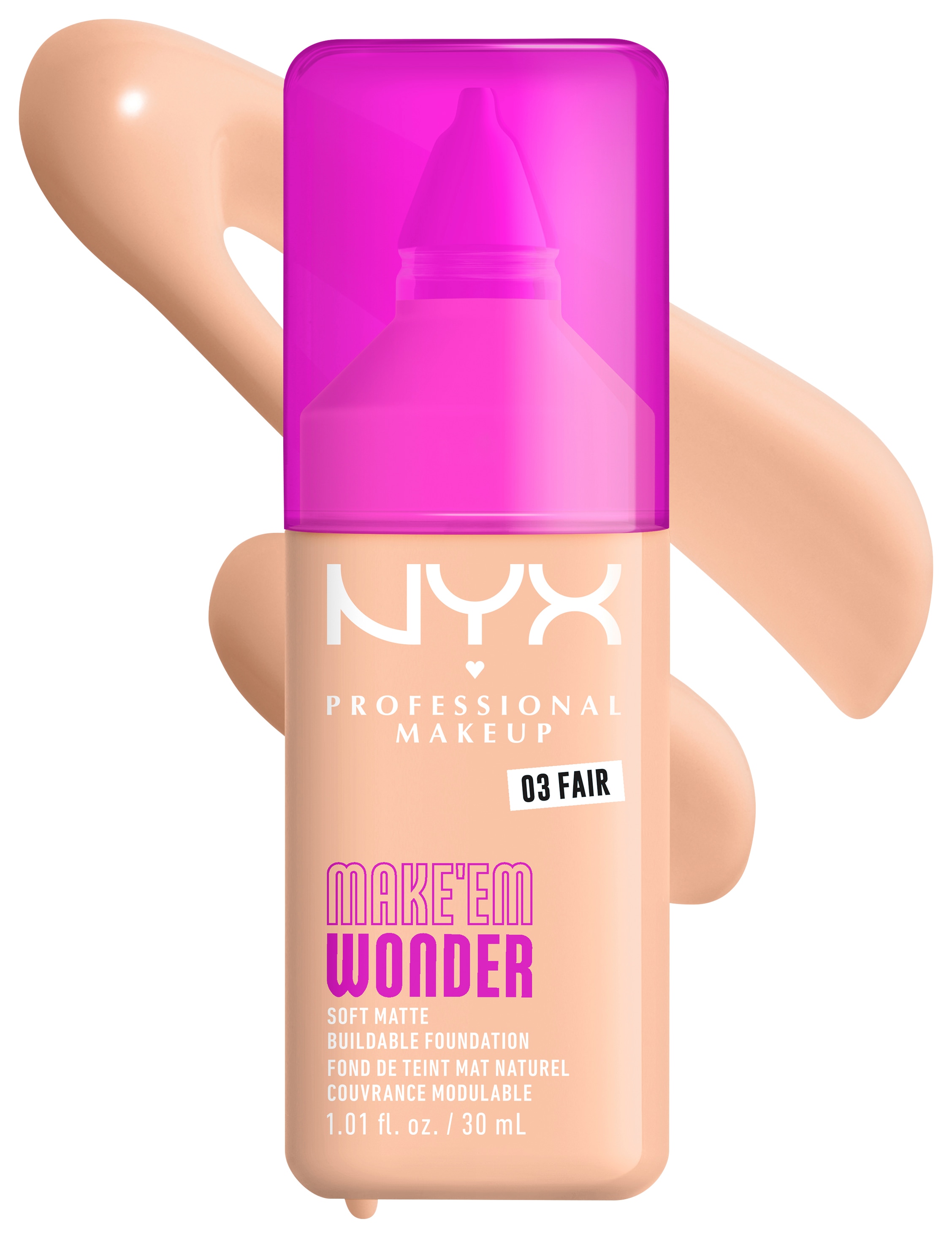 NYX PROFESSIONAL MAKEUP Foundation »MAKE 'EM WONDER FOUNDATION« perfekter No-Makeup-Makeup-Look bis zum Full Glam