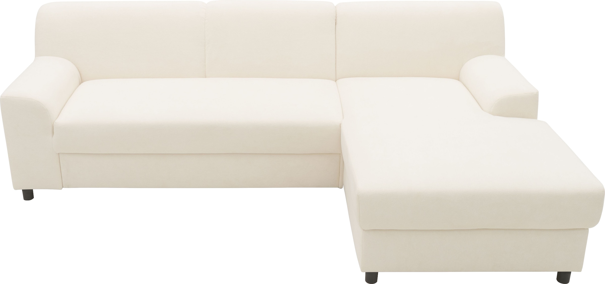 DOMO collection Ecksofa »Turah 2, L-Form, Cord oder Luxus-Microfaser, komfortabler Federkern«, B/T/H: 241/146/79 cm, incl. Zierkissen, wahlweise mit Bettfunktion