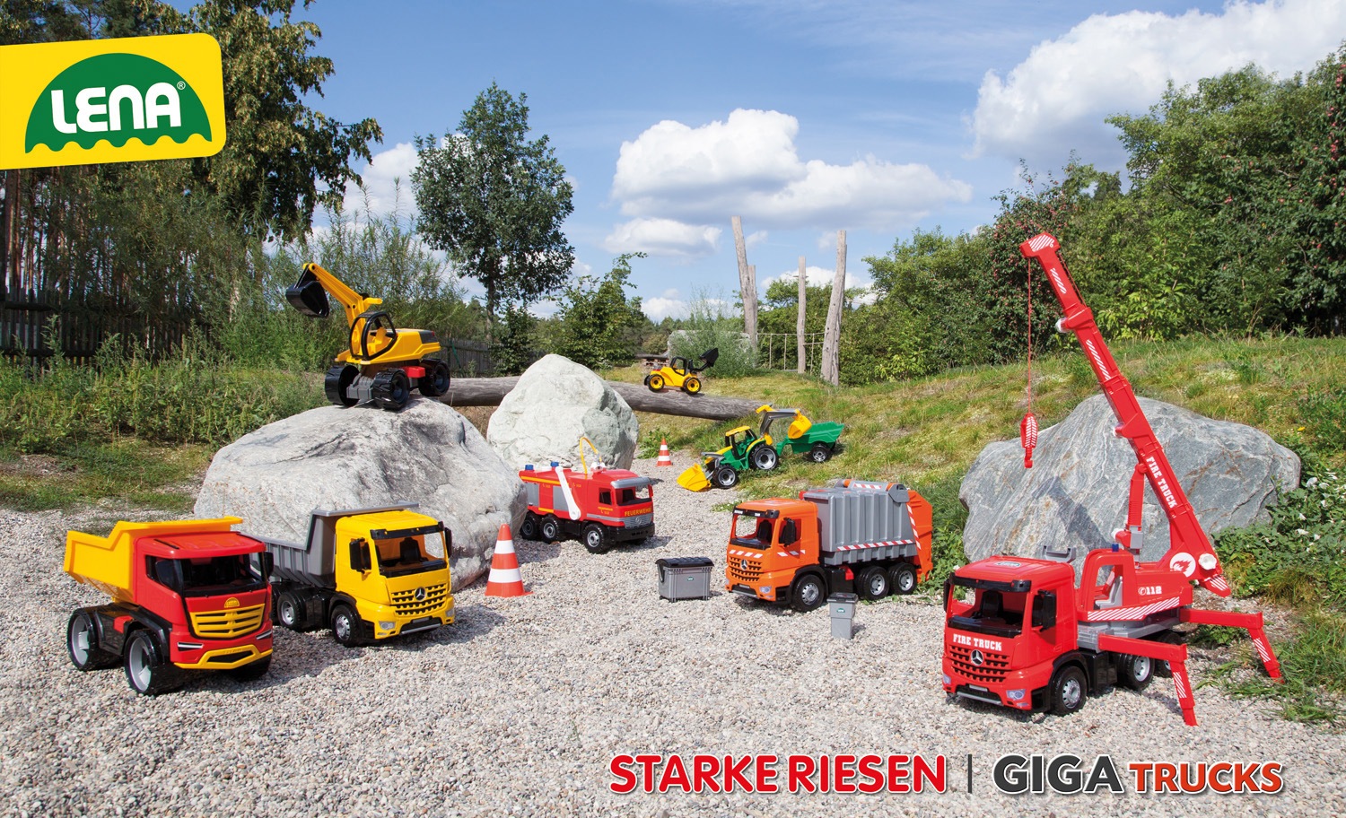 Lena® Spielzeug-Radlader »Giga Trucks, Aufsitz-Schaufellader Pro«, Made in Europe