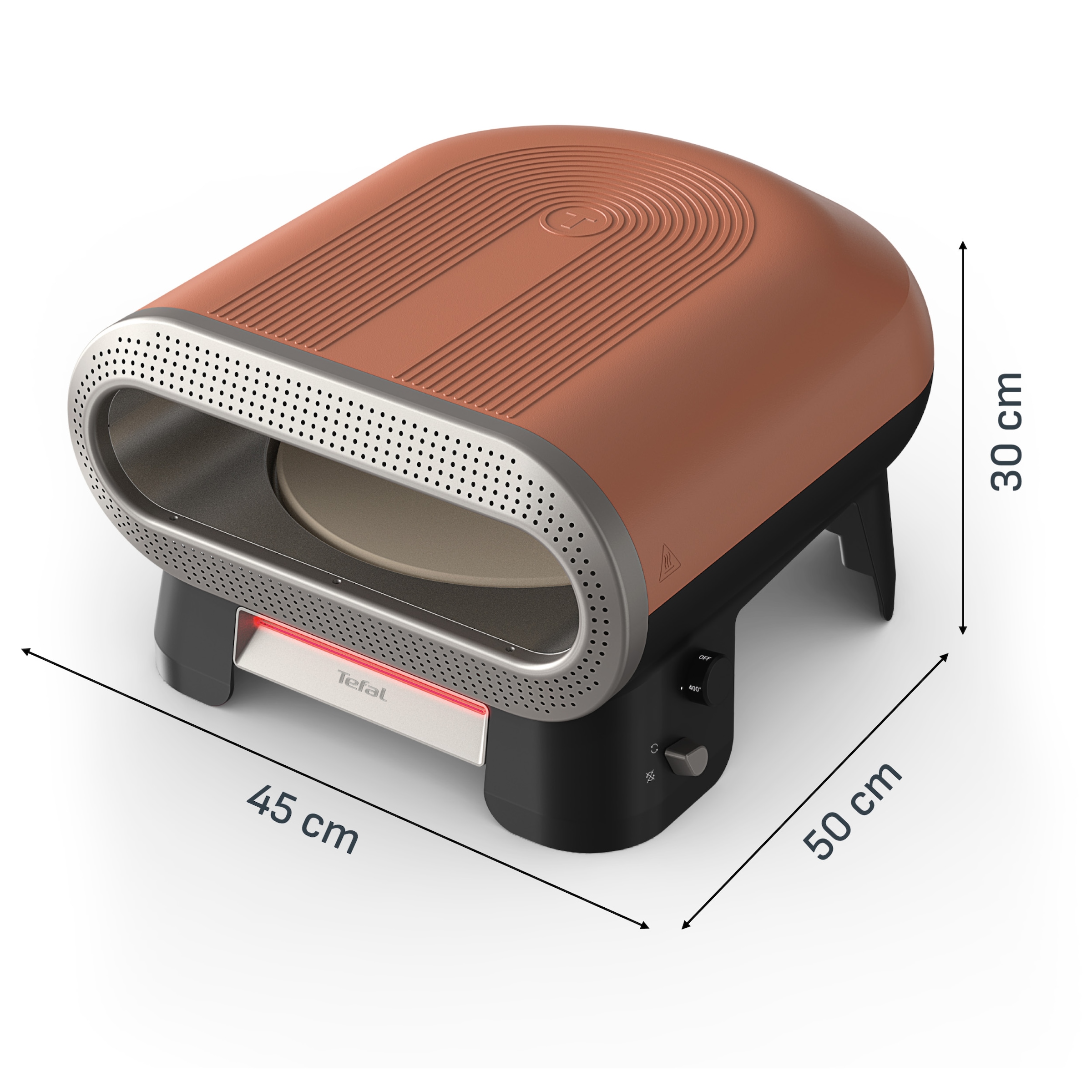 Tefal Pizzaofen »Pizza Pronto« 4 Temperaturstufen (250–400°C), automatischer Drehstein, Pizzaschieber