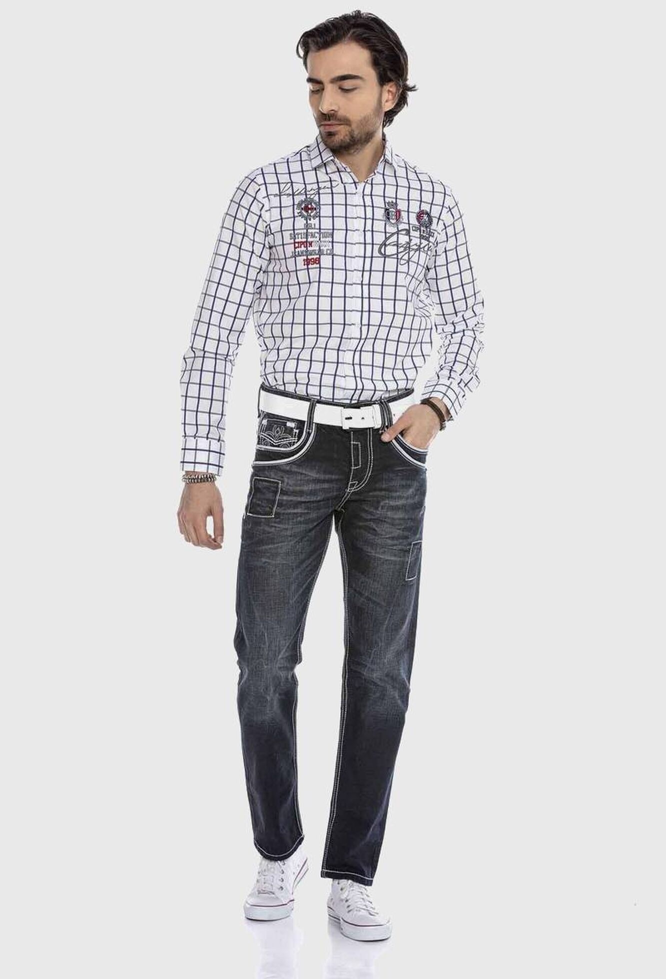 Cipo & Baxx Regular-fit-Jeans »Cipo & Baxx Jeans« mit Kontrastnähten