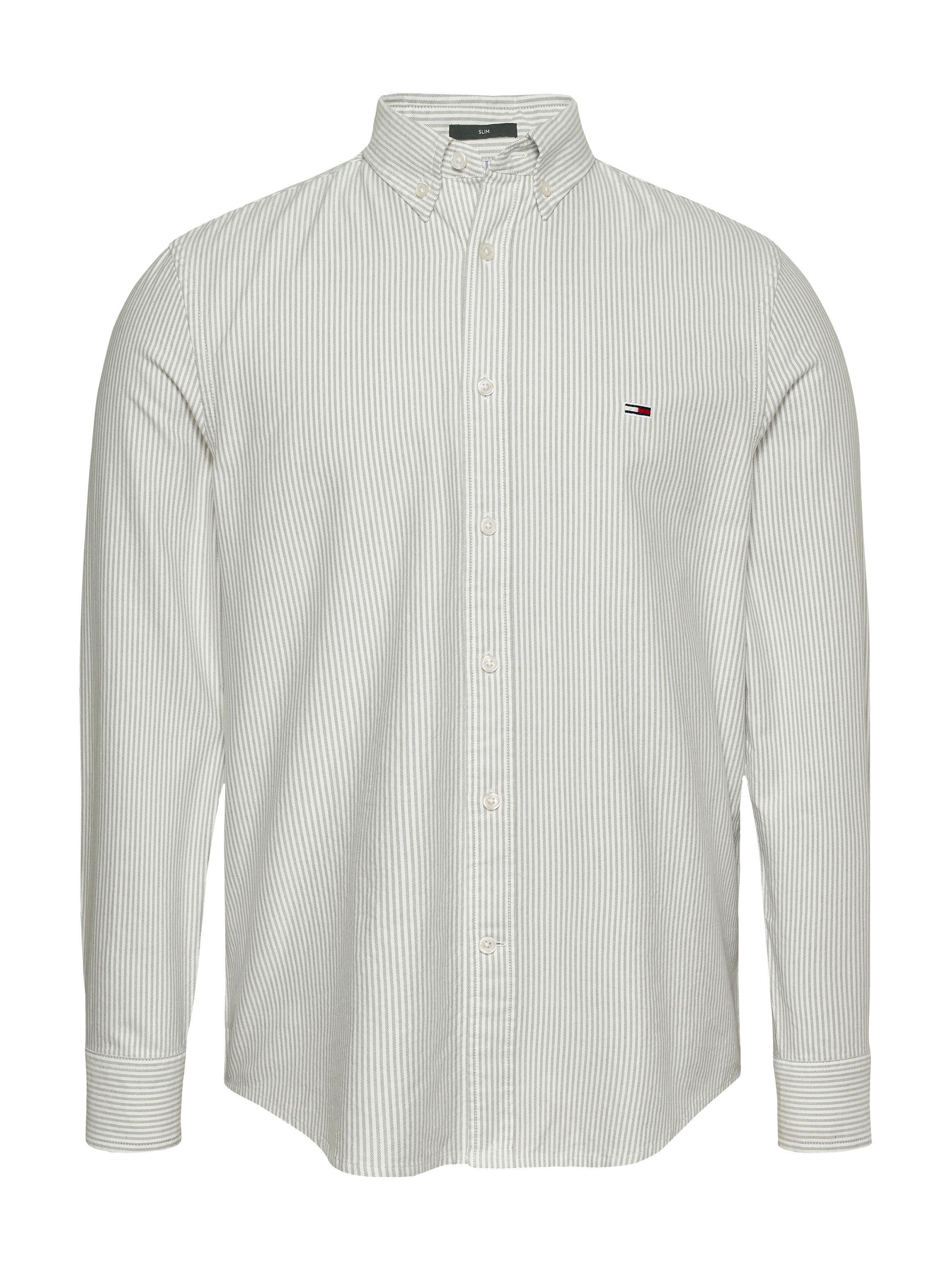 Tommy Jeans Langarmhemd »TJM SLIM STRIPE OXFORD SHIRT EXT«, Mit Button-Down-Kragen