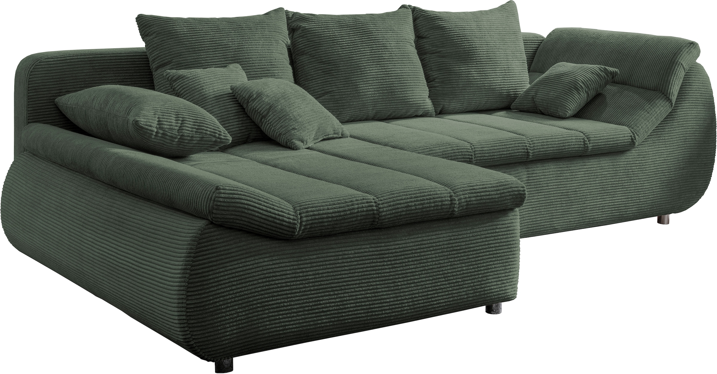INOSIGN Ecksofa »Imola elegant und bequem, aktuelle Steppung im Sitz, L-Form«, wahlweise mit Bettfunktion