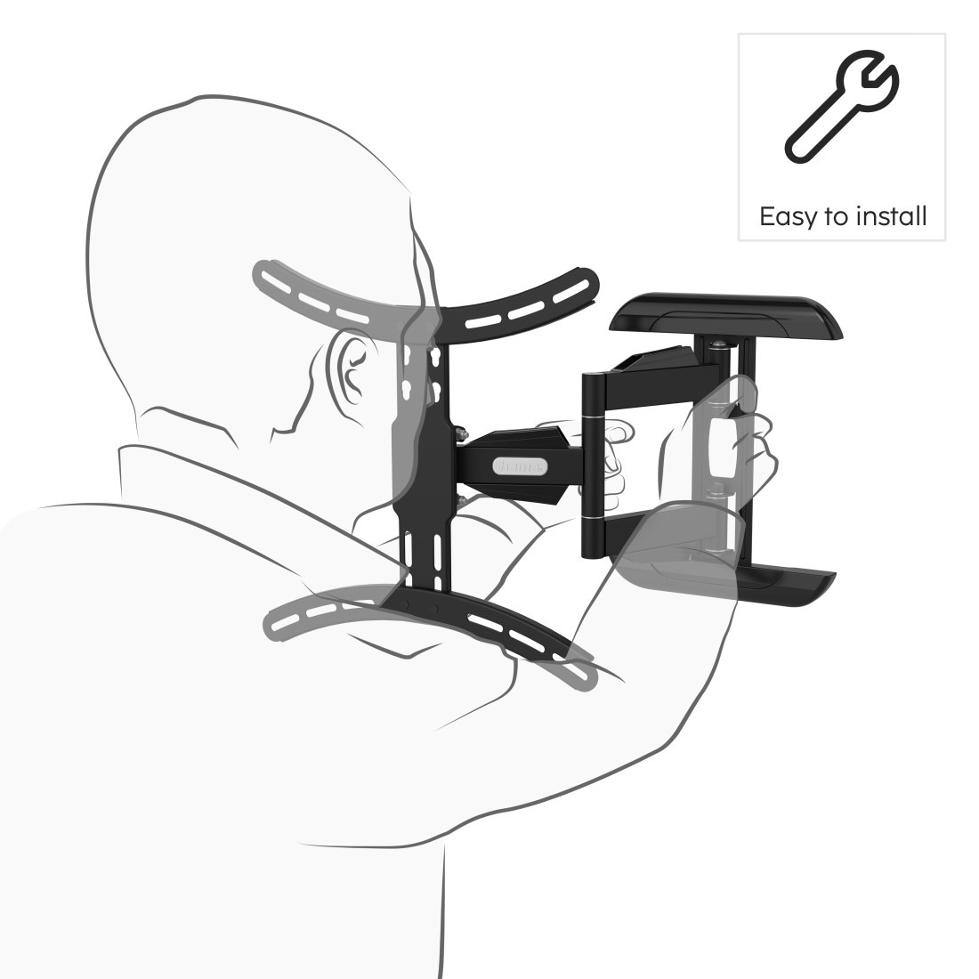 Hama TV-Wandhalterung »Halterung, schwenkbar, neigbar, ausziehbar von 81 - 165 (32" - 65")« bis 165 cm Zoll max. 35 kg