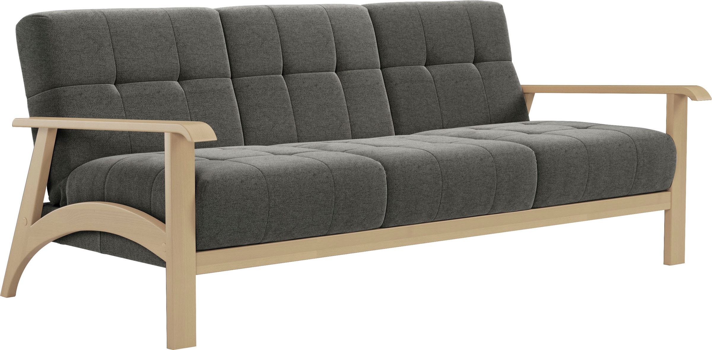 sit&more 3-Sitzer »Billund«, Armlehnen aus Buchenholz in natur, verschiedene Bezüge und Farben