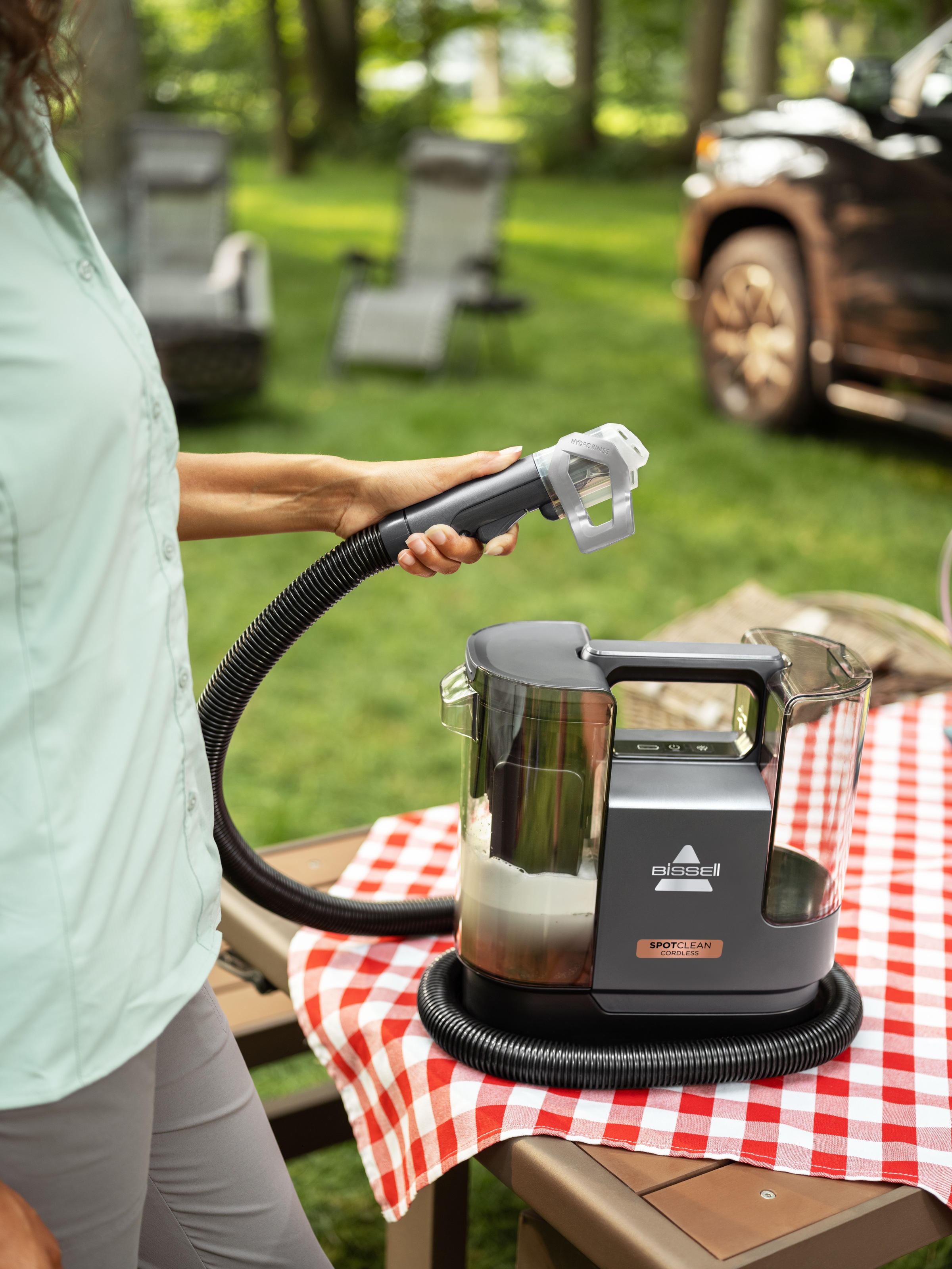 Bissell Wasch-Sauger »3681N SpotClean Cordless, leicht, klein, kabellos, Dual-Tank«, 12kPa, reinigt Flecken auf Teppich, Polster, Autositz & Gartenmöbel