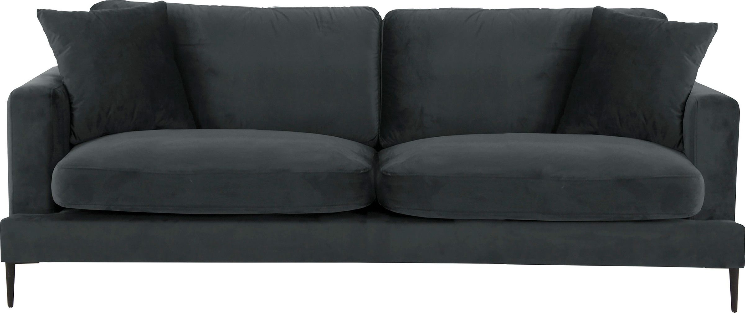 Leonique 3-Sitzer »Cozy elegantes Designsofa, Maße B/T/H: 211/97/80 cm«, mit losen Kissen und Metallbeinen