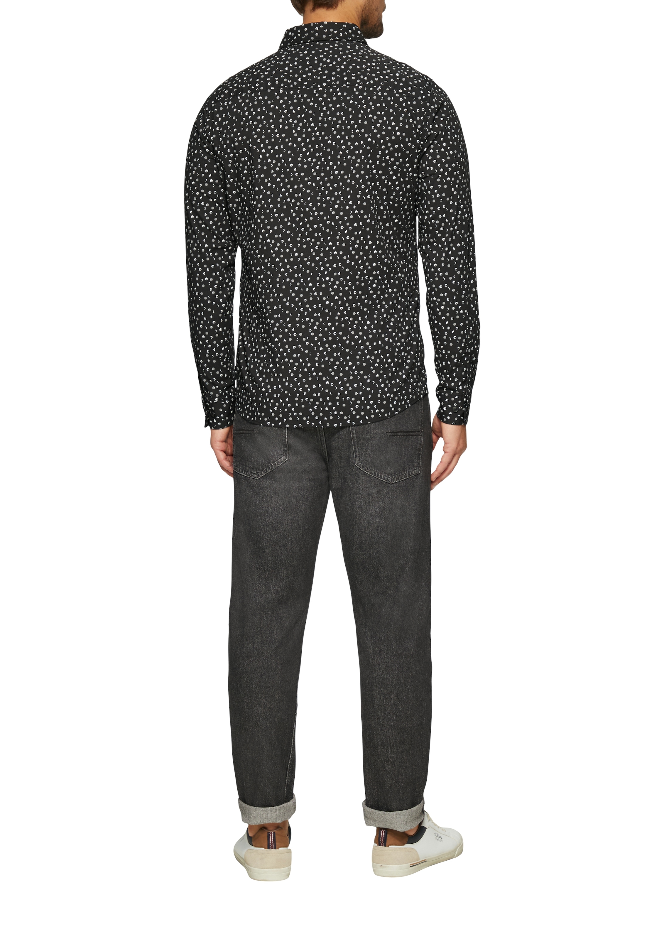 s.Oliver Langarmhemd, mit All-Over Muster