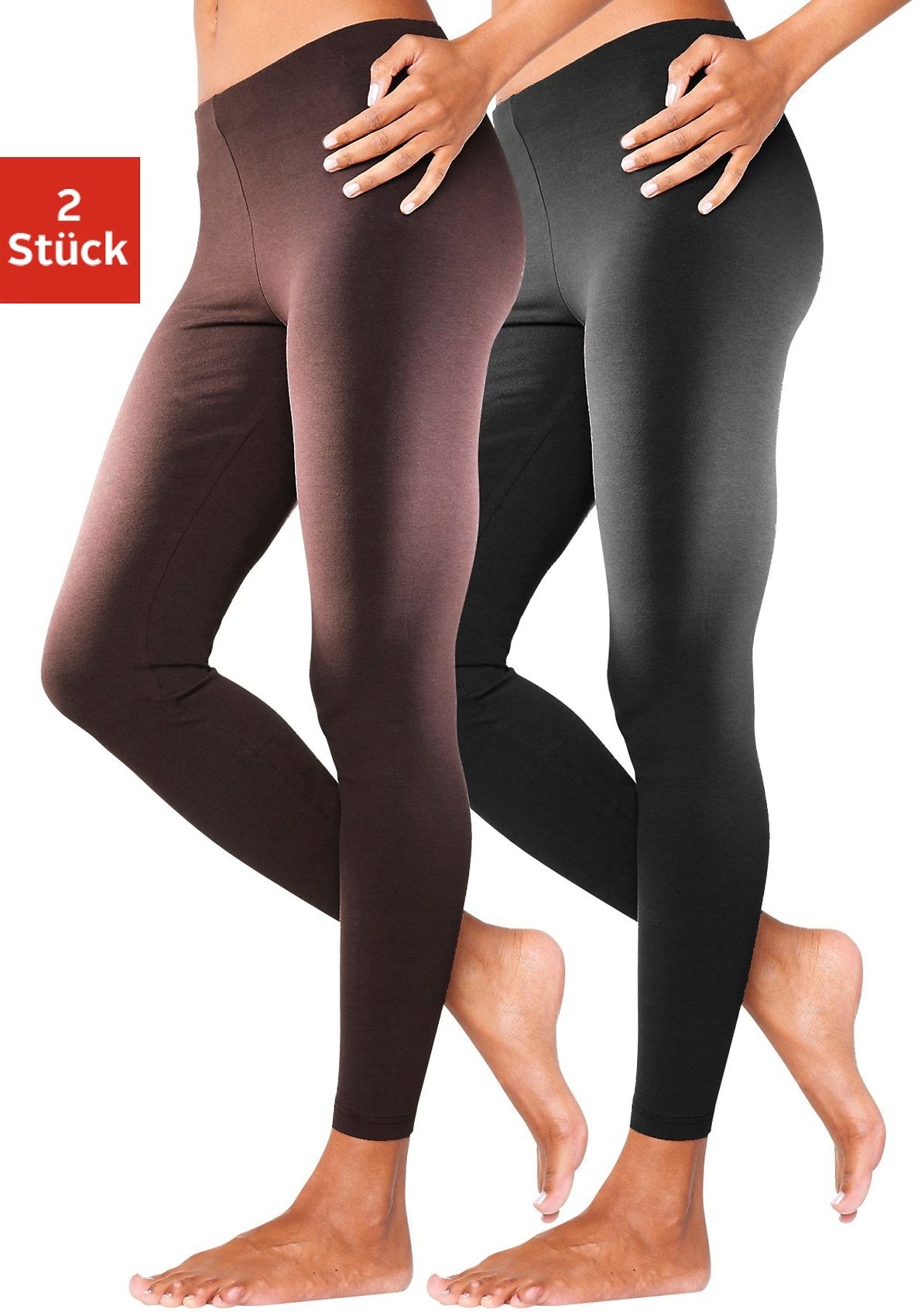 Vivance active Leggings, (2er-Pack), mit Gummibund, Loungewear bei ♕