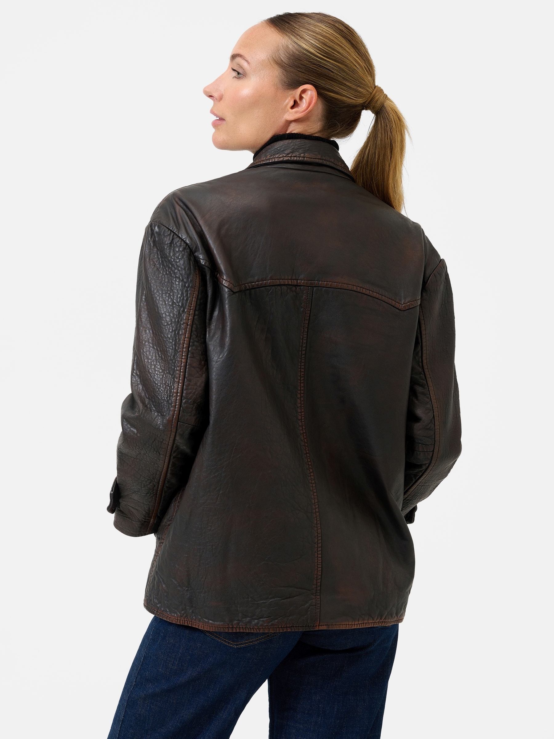 RICANO Lederjacke »Lederjacke Oceane« ohne Kapuze Handgefertigt aus echtem Leder