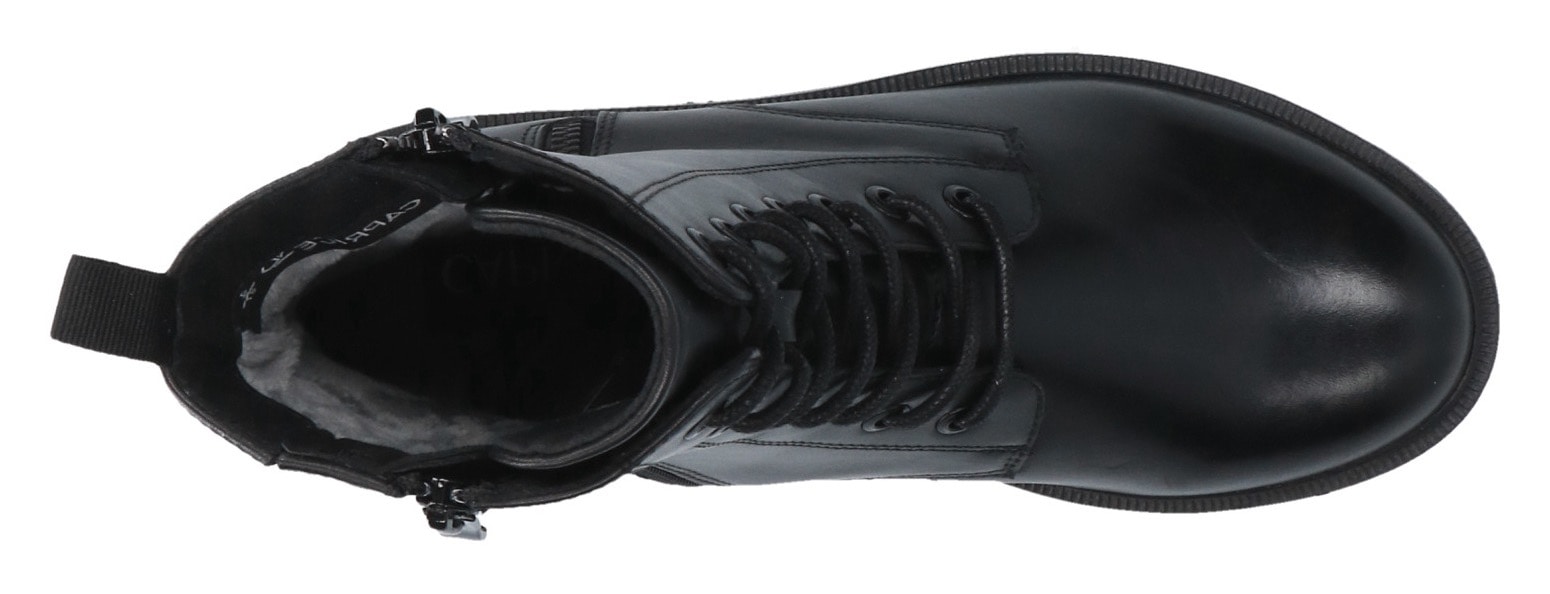 Caprice Stiefelette, Blockabsatz, Schnürstiefelette, Schnürboots, zwei Reißverschlüsse