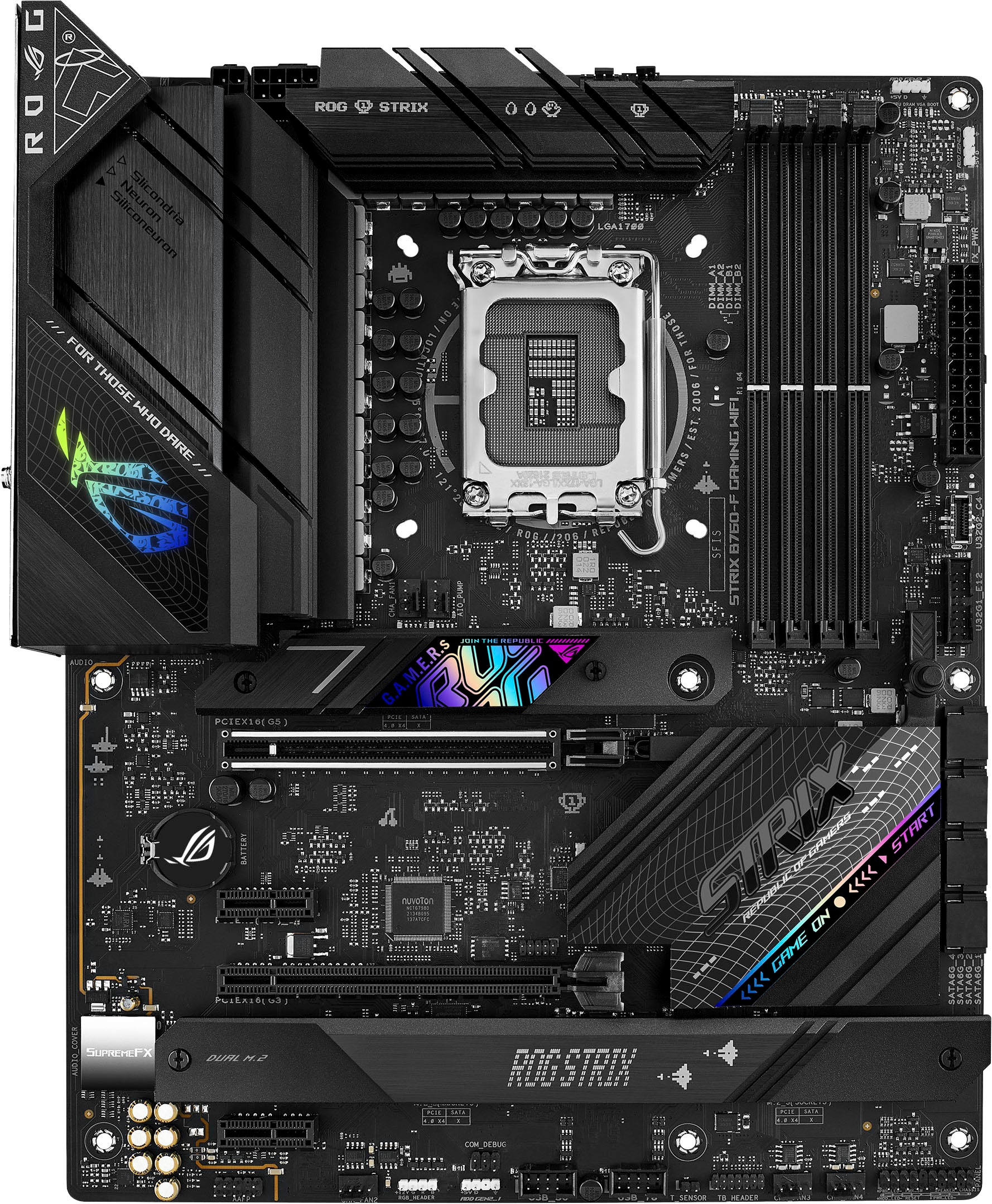 Asus Mainboard »ROG STRIX B760-F GAMING WIFI«, DDR5 Speicher, PCIe 5.0, WiFi 6E, 3x PCIe 4.0 M.2, Aura Sync