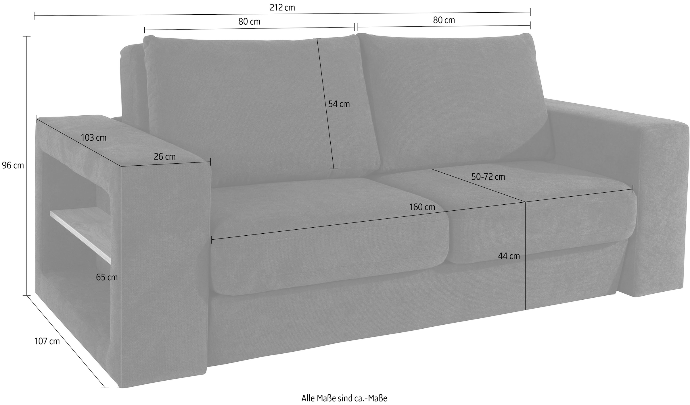 LOOKS by Wolfgang Joop 3-Sitzer »Looksvb« Verwandlungssofa: aus Sofa wird Sofa mit 2 Hockern, mit Regalfunktion