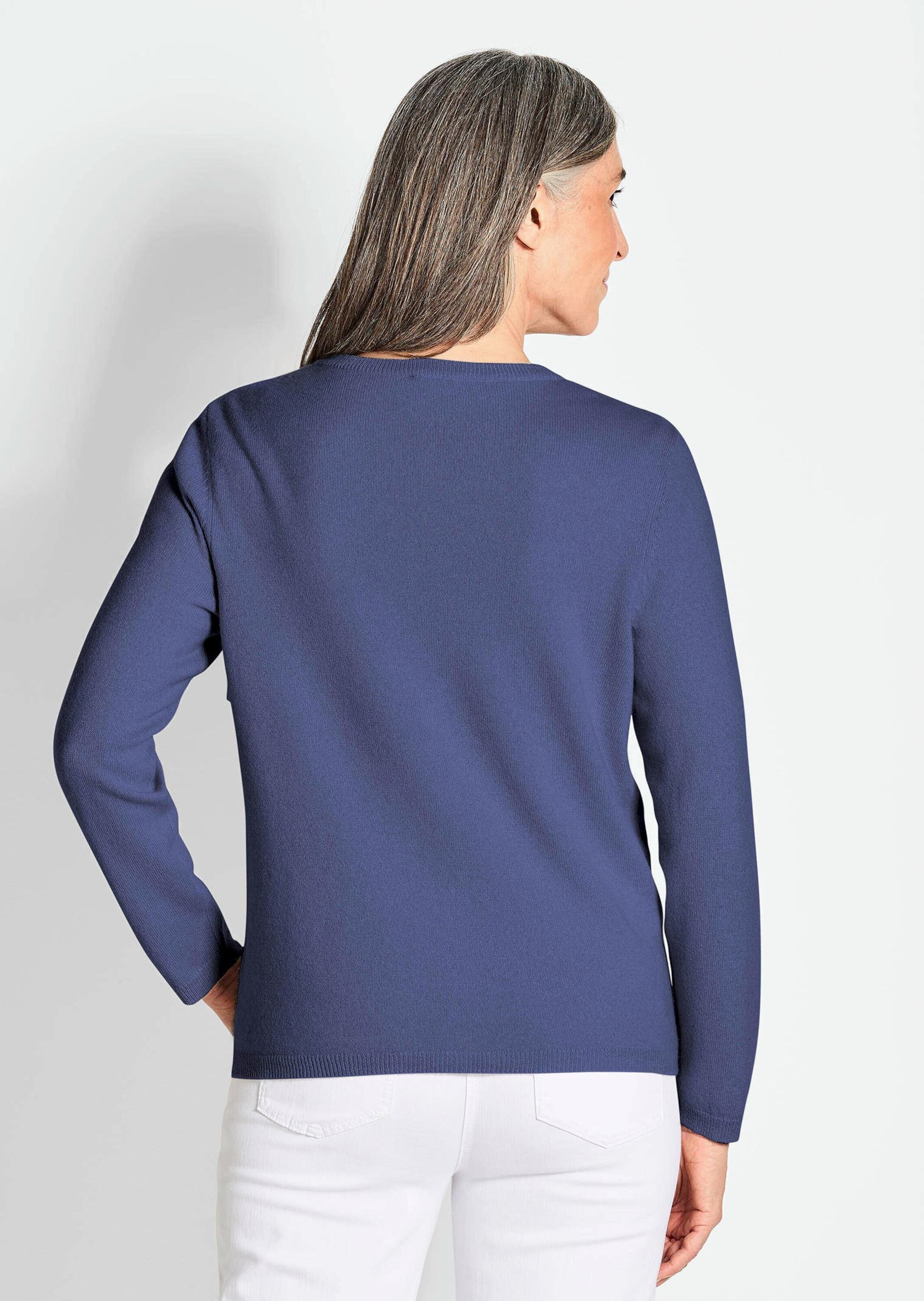 GOLDNER Strickjacke »Kaschmirstrickjacke mit Rundhalsausschnitt«