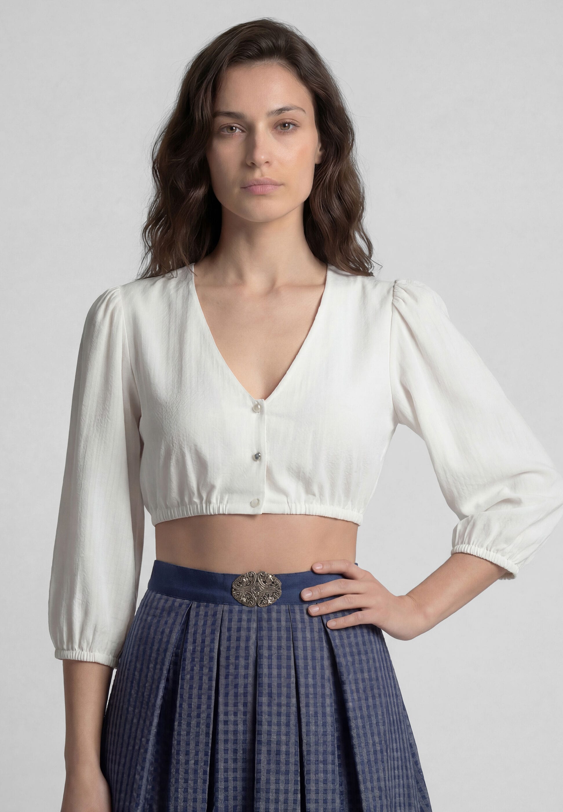 Spieth & Wensky Dirndlbluse »Spieth & Wensky Dirndlbluse Kadett« mit 3/4-Ärmeln
