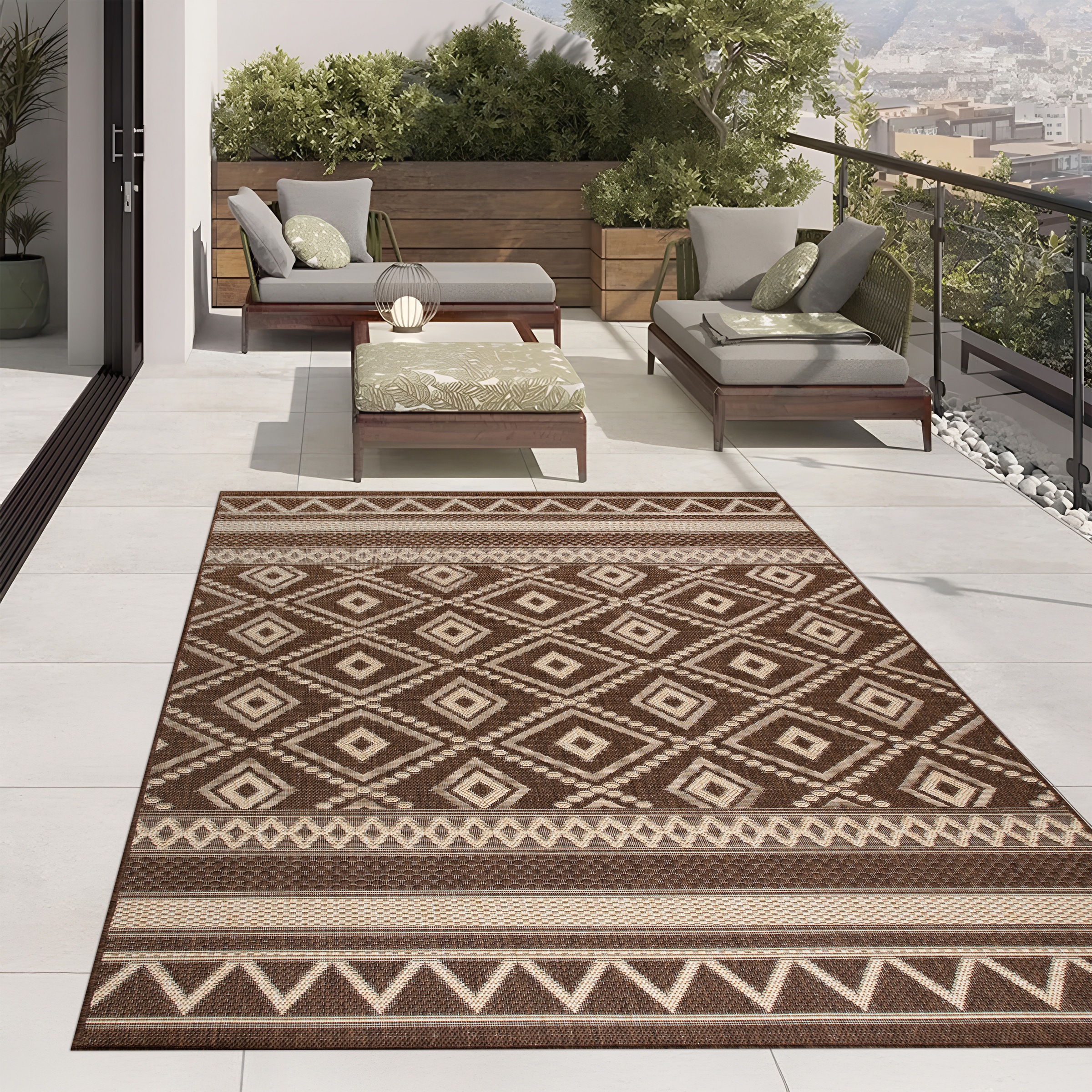 my home Teppich »Toronto auch als Läufer erhältlich«, rechteckig, 3 mm Höhe, In- und Outdoor geeignet, Sisal-Optik, Wetterfest & UV-beständig, Boho