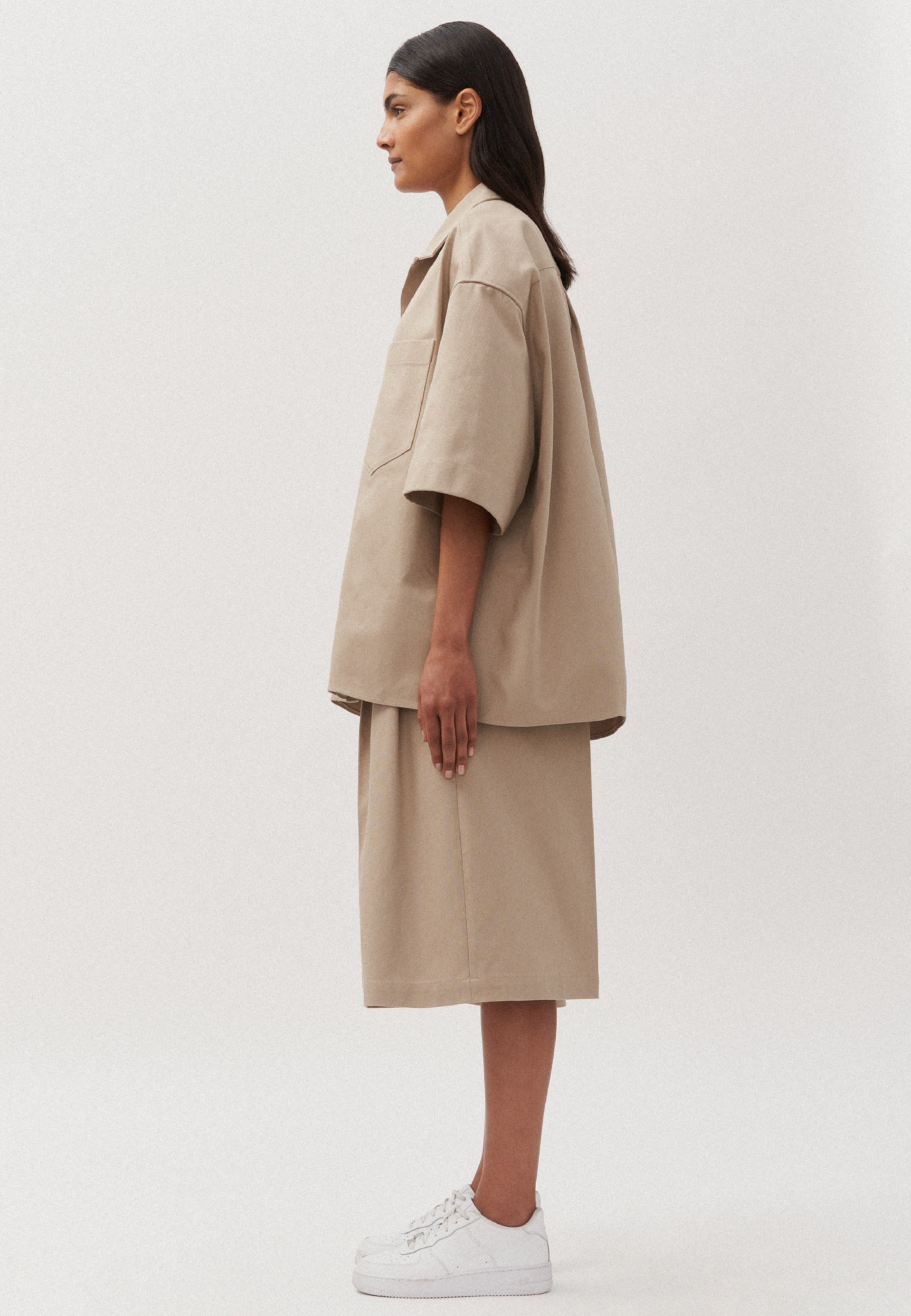 studio seidensticker Businesshemd Oversized Kurzarm Reverskragen Uni