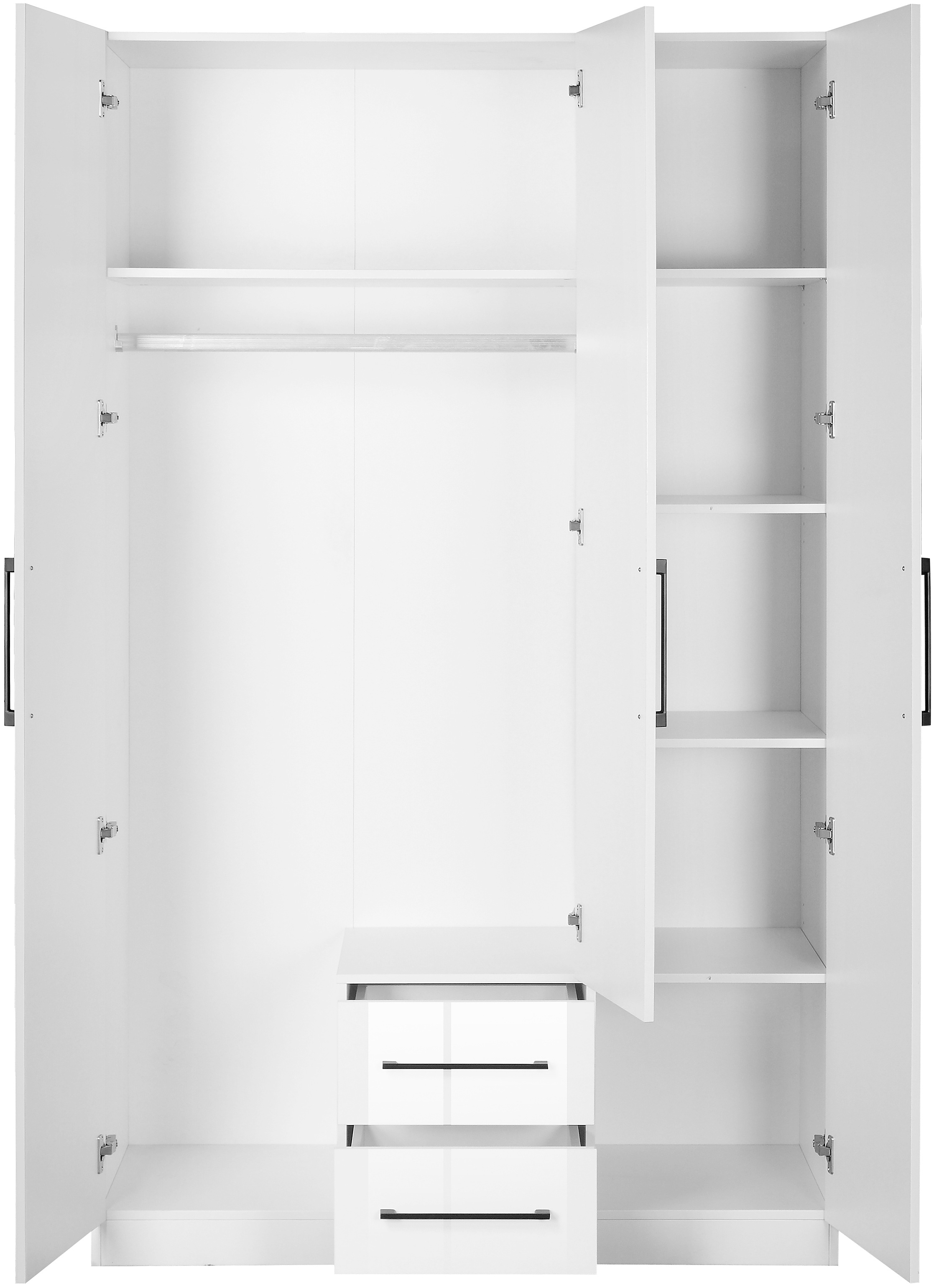 OTTO home Kleiderschrank »Sylt Schlafzimmerschrank Garderobe Schrank Bestseller hochglanz« Drehtürenschrank mit perfekter Innenausstattung, Breite 120cm