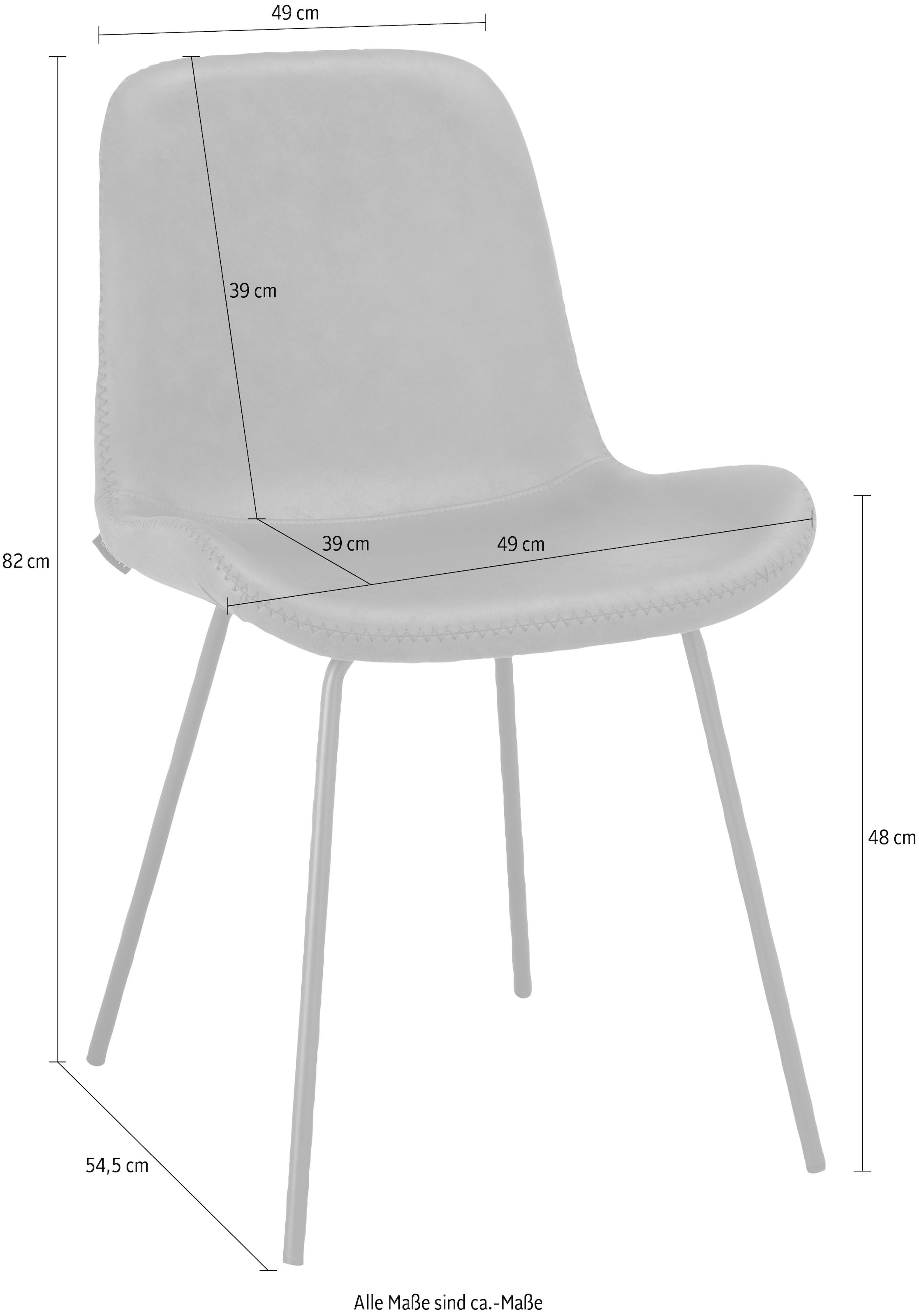 Home affaire Esszimmerstuhl »Morlaix«, 2 St., Microfaser, im 2er Set  erhältlich, mit Sitz und Rücken gepolstert, Sitzhöhe 48 cm bequem kaufen