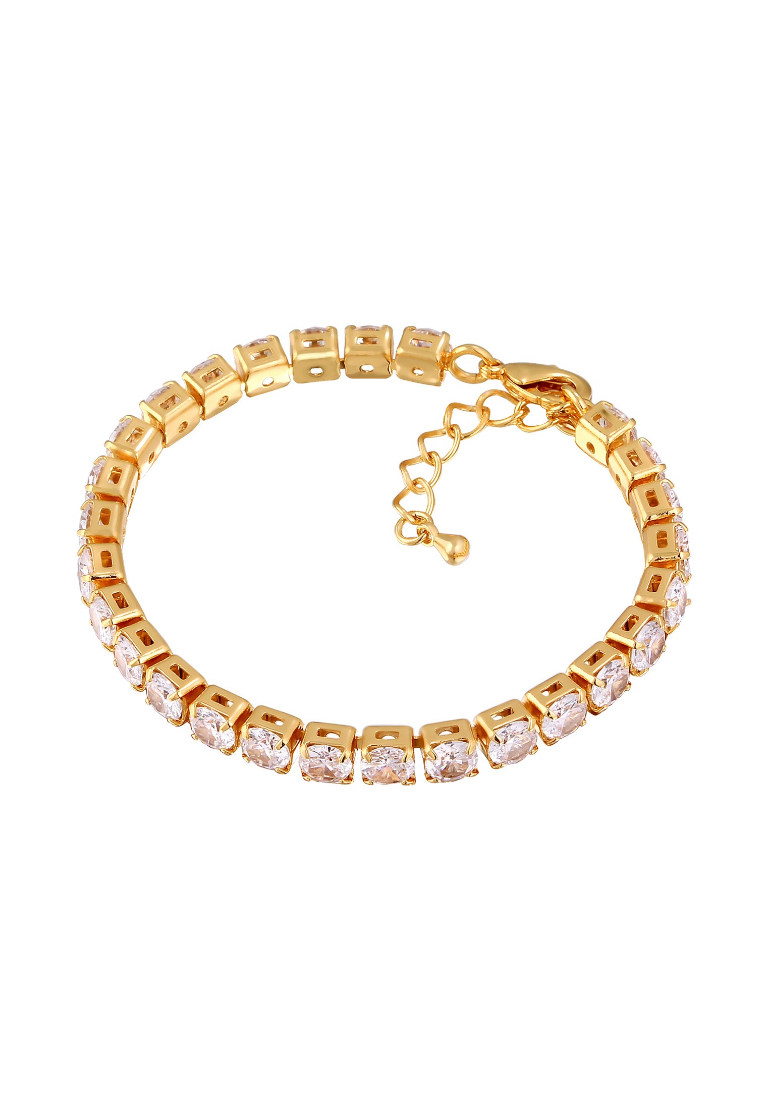 Elli Armkette »Armband Zirkonia Tennisarmband Goldfarben«
