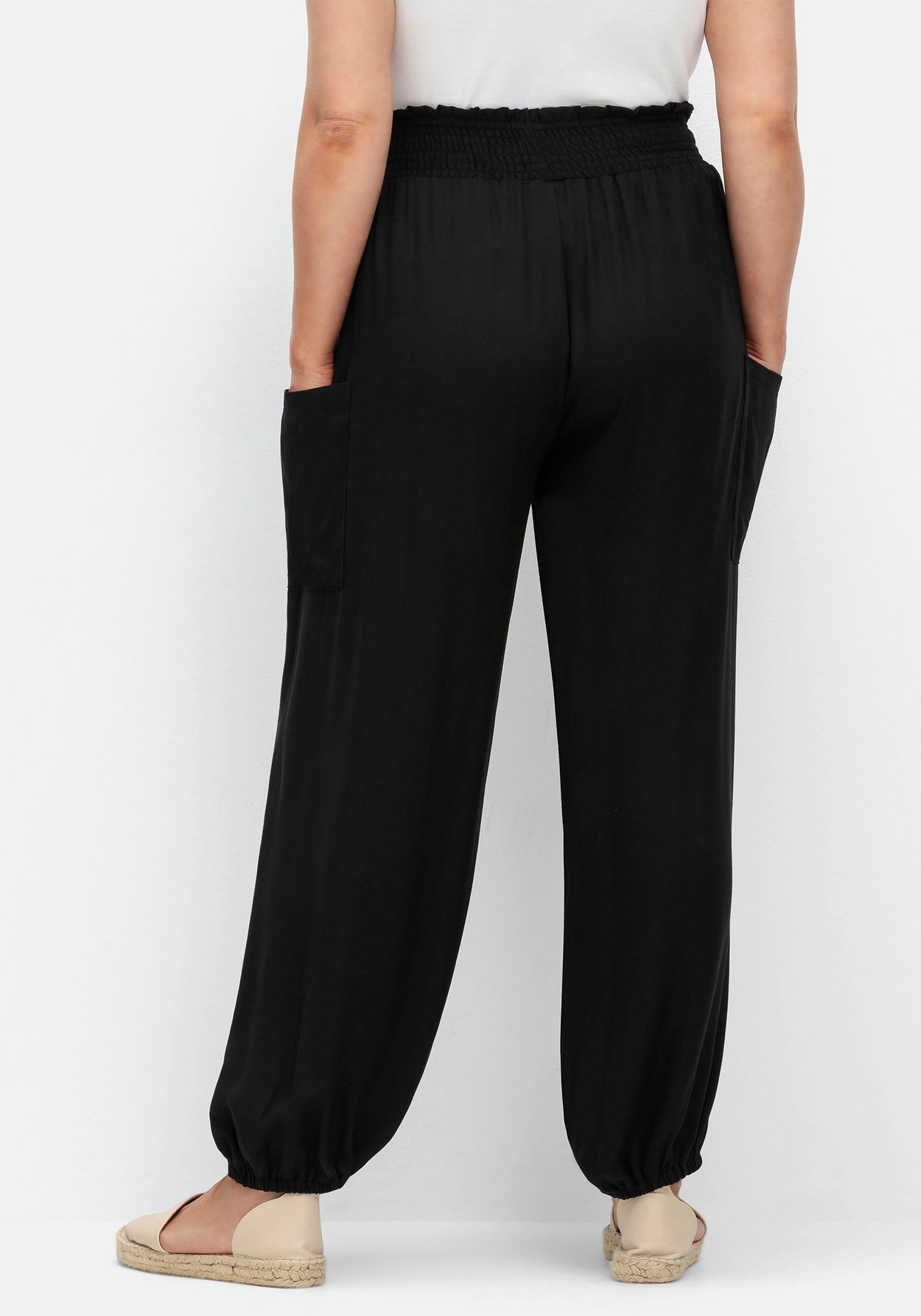 Sheego Schlupfhose »Hose mit breitem Smokbund und Seitentaschen«
