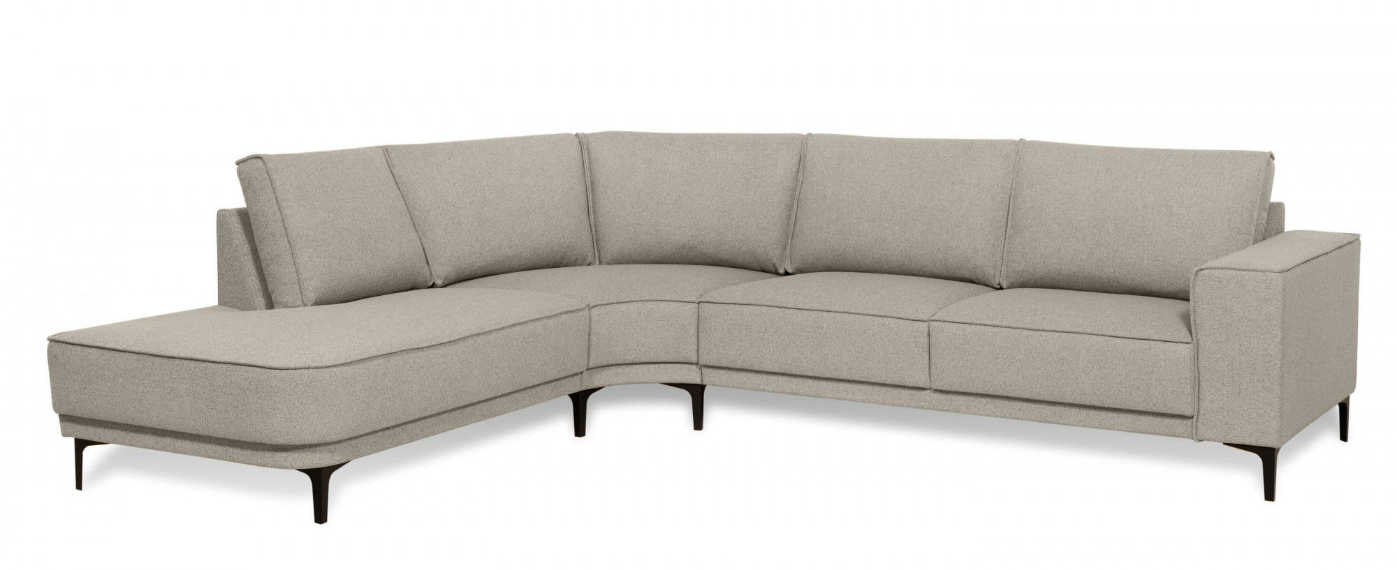Places of Style Ecksofa »Casina«, mit abgerundeter Ottomane, in einem weichen Chenille-Stoff