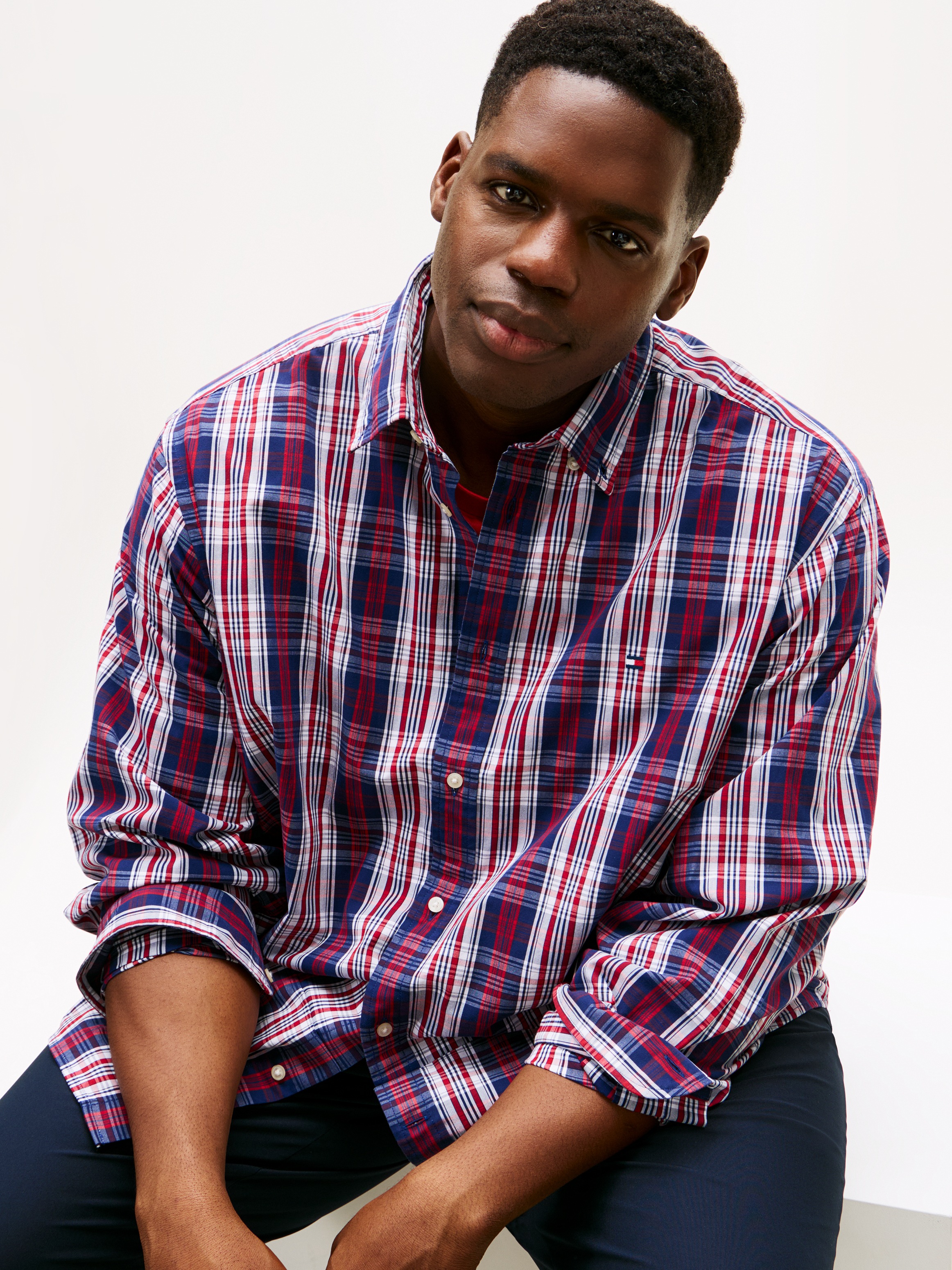 Tommy Hilfiger Big & Tall Langarmhemd »BT - FLEX POP MEDIUM CHECK« regular fit, Große Größen, kariert