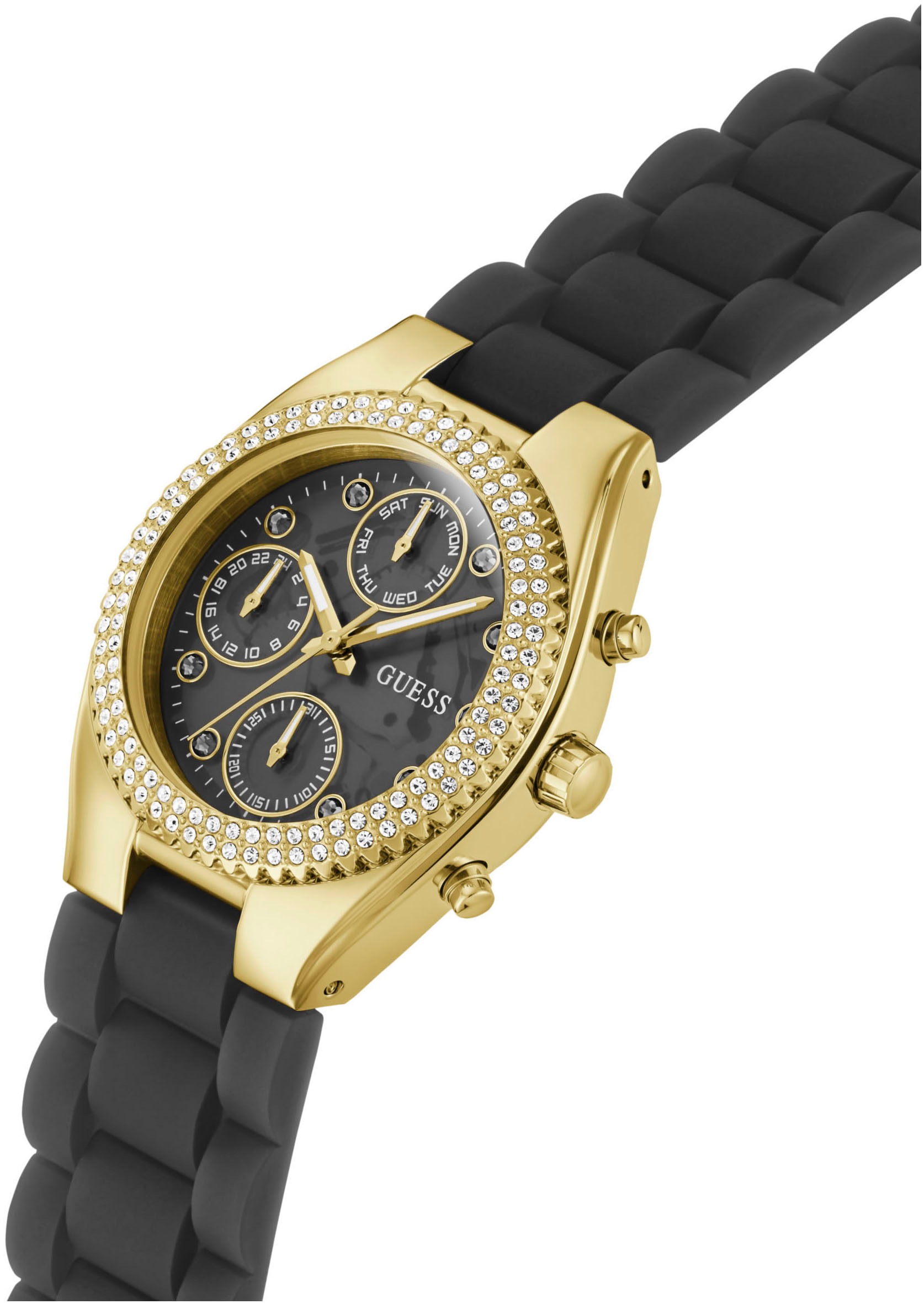 Guess Multifunktionsuhr »JELLY«, Quarzuhr, Armbanduhr, Damenuhr, Datum, 12/24-Std.-Anzeige
