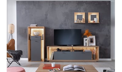 MCA furniture Wohnwand »Lizzano«, (Set, 4 St.), im modernen Landhausstil mit 3-D... kaufen