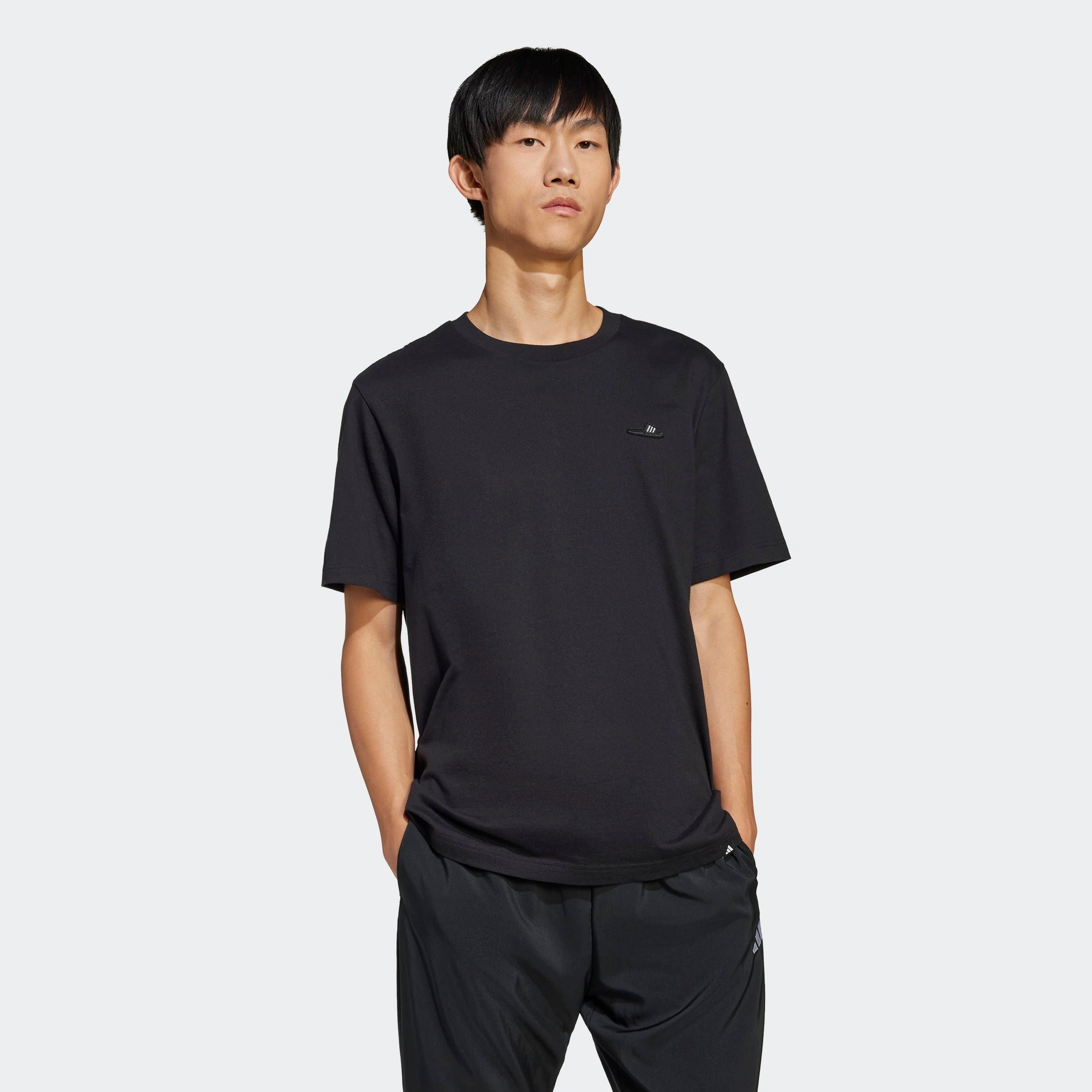 adidas Sportswear T-Shirt »M L SLIDE TEE«, mit adidas Badeschlappen-Grafik, weiche Baumwolle
