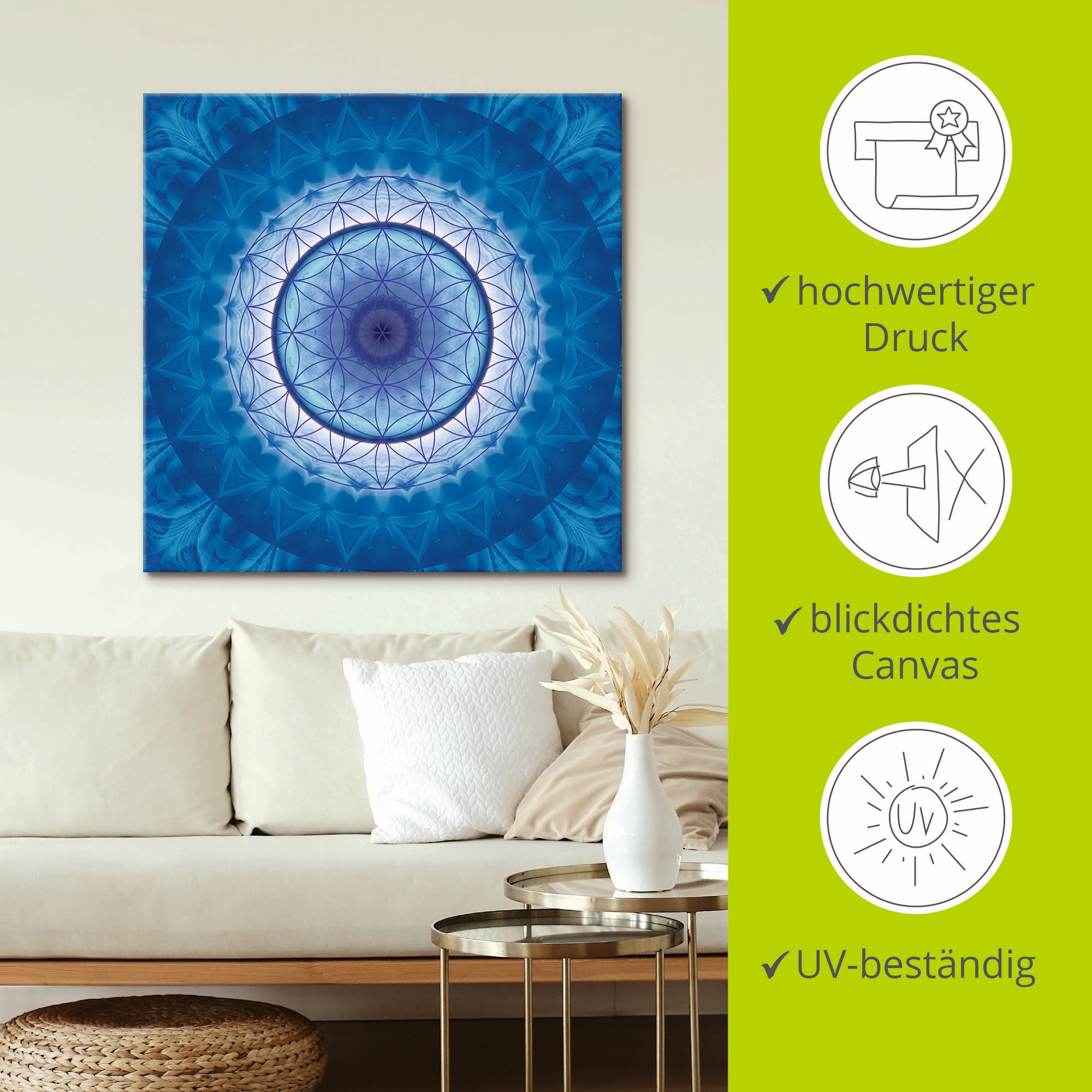 Artland Wandbild »Blume des Lebens 2«, Muster, (1 St.), als Leinwandbild, Poster in verschied. Größen