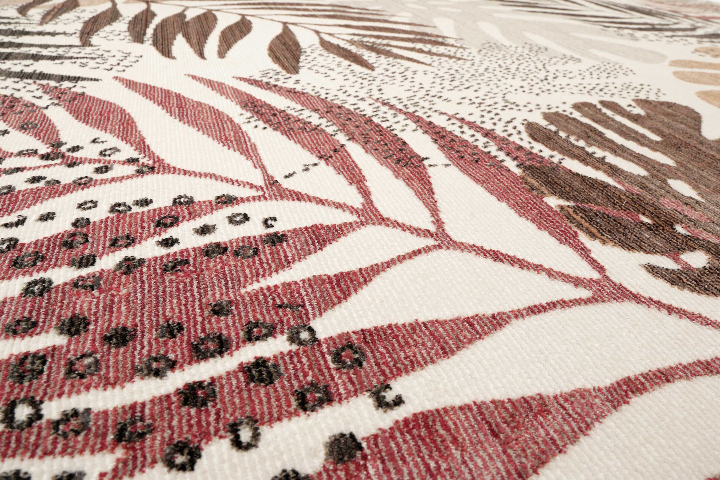 Esprit Teppich »Florence ESP-21077« rechteckig 7 mm Höhe Moderner Designteppich mit Fransen, Dschungel, Wohnzimmer