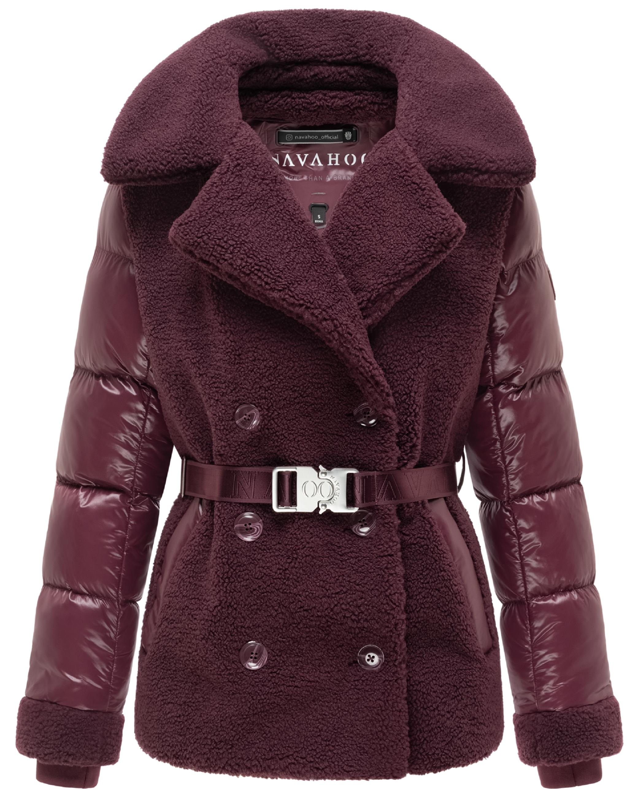 Navahoo Winterjacke »Winterjacke Kuschelhäschen 14« mit Kapuze Warme Jacke im Teddy-Stepp-Materialmix mit Kapuze