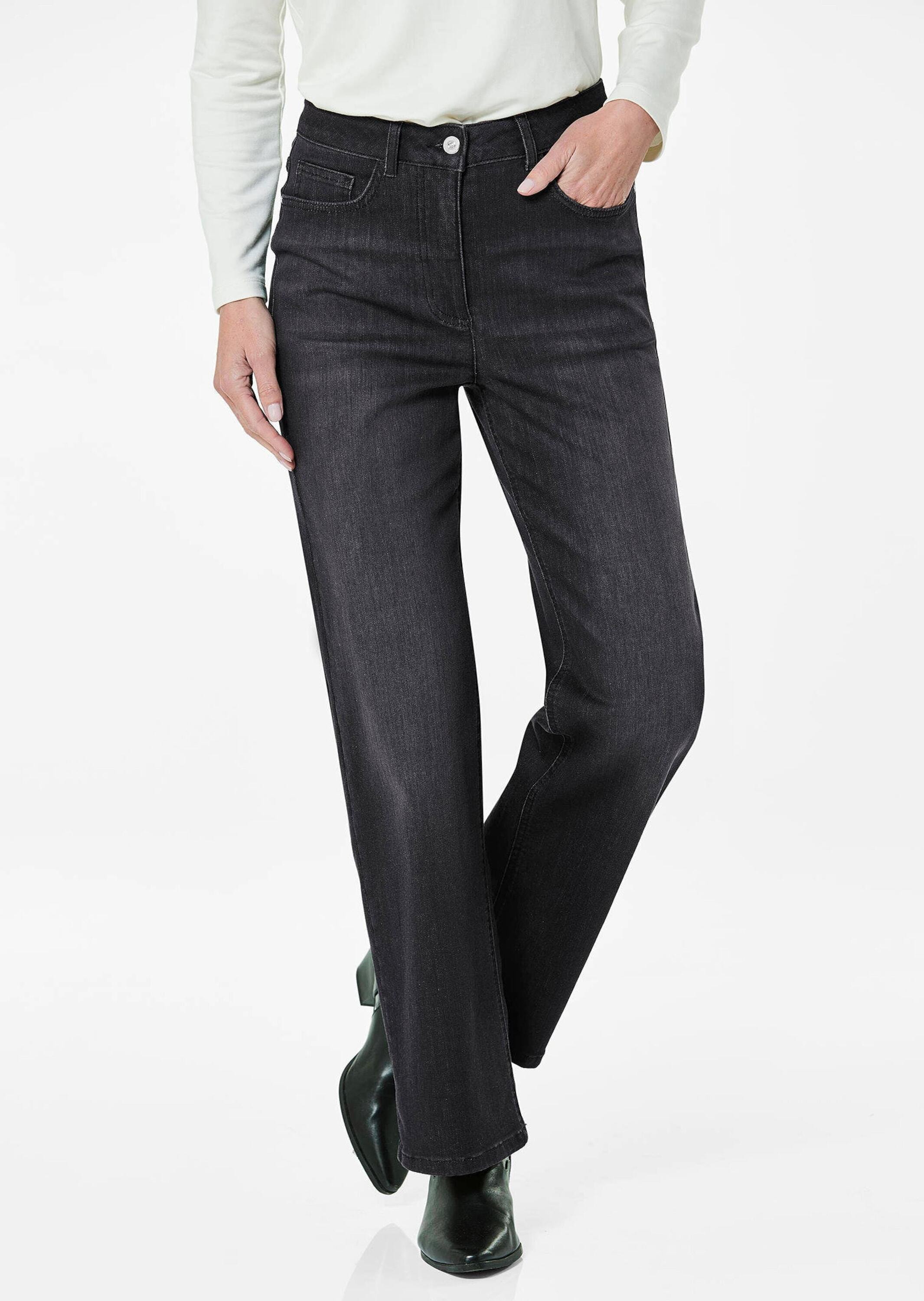 GOLDNER Stretch-Jeans »Jeans Denim Jeans mit weitem Bein«