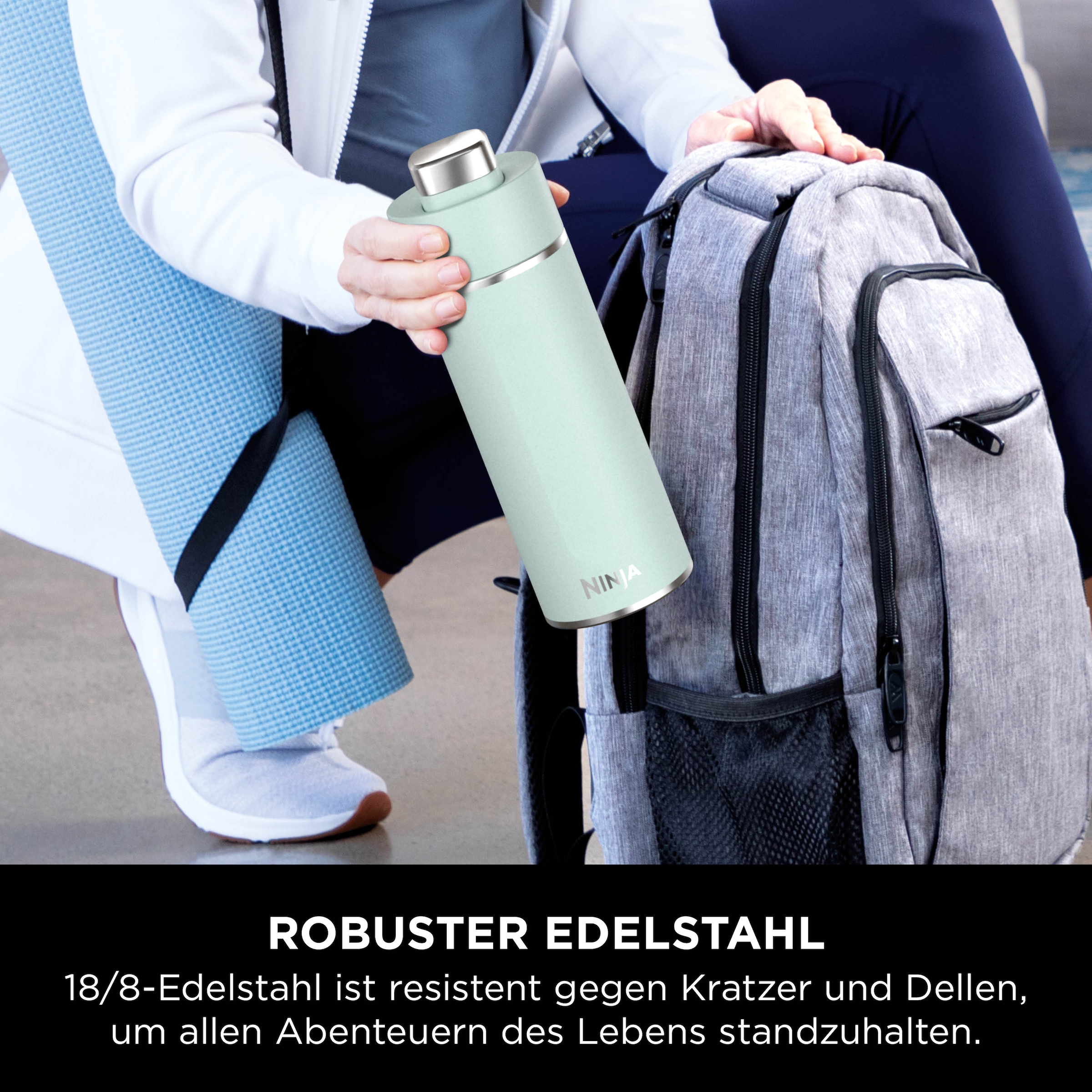 NINJA Isolierflasche »Ninja Thirsti Reiseflasche –  530 ml DW1801EUU / 700 ml DW2401EUU« Getränke bleiben 24 Stunden kalt, 12 Stunden heiß, Eis hält 2 Tage