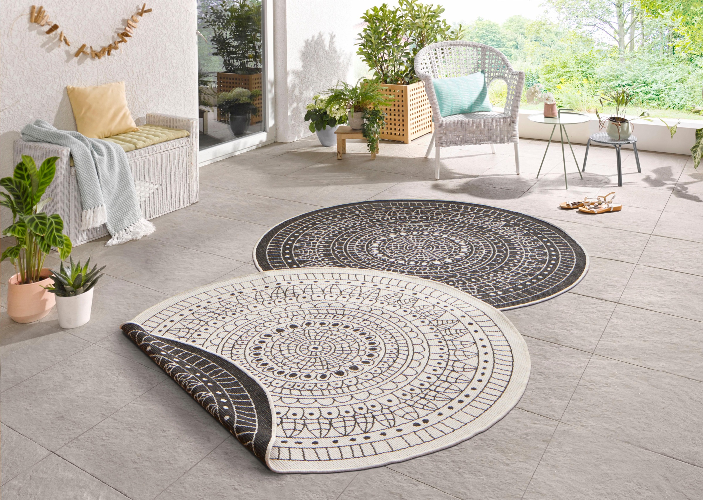 NORTHRUGS Teppich »Porto Wendeteppich«, rund, In-und Outdoor geeignet, Robust,... kaufen