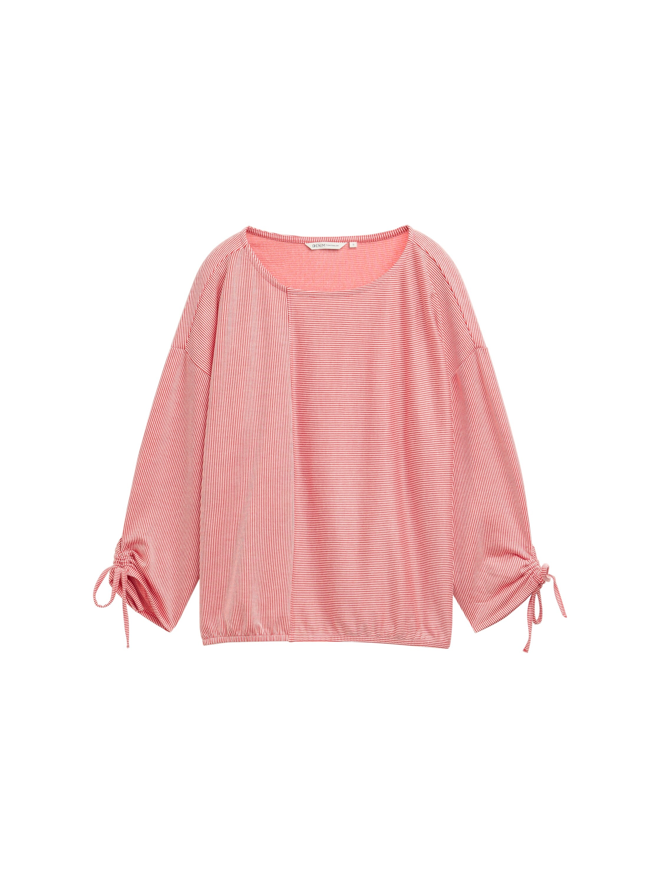 TOM TAILOR Denim 3/4-Arm-Shirt, in feiner Rippoptik