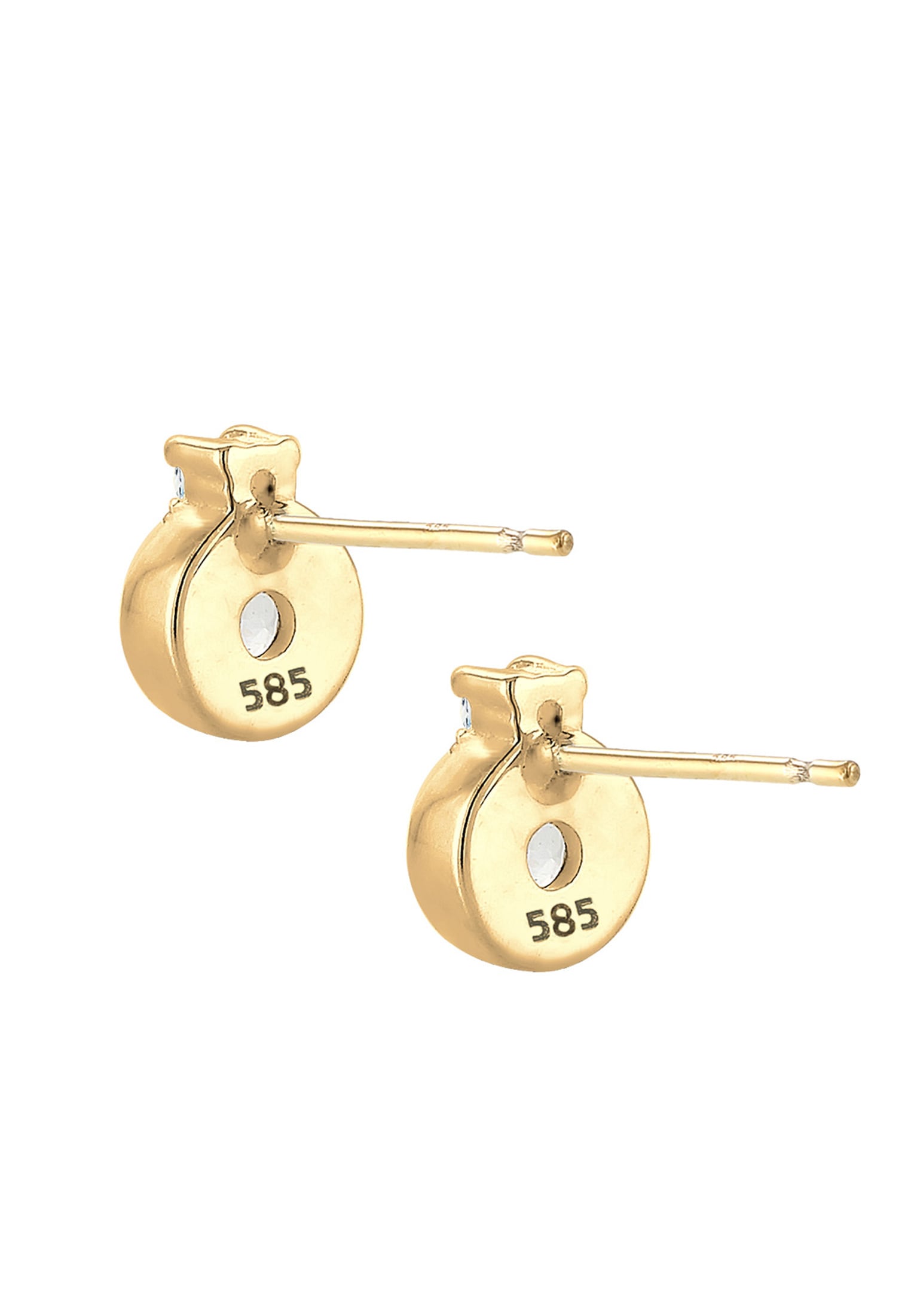 Elli DIAMONDS Paar Ohrstecker »Ohrringe Ohrstecker Kreis Topas Diamant Weiß (0.03 ct) 585 Gelbgold«
