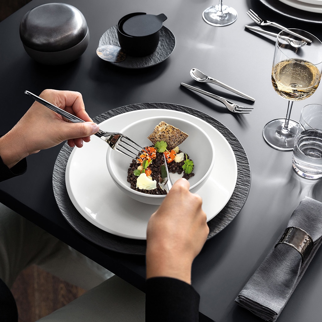 Villeroy & Boch Tafelgabel »Tafelgabel NewMoon 218 mm 6er Set silber« Spülmaschinenfest